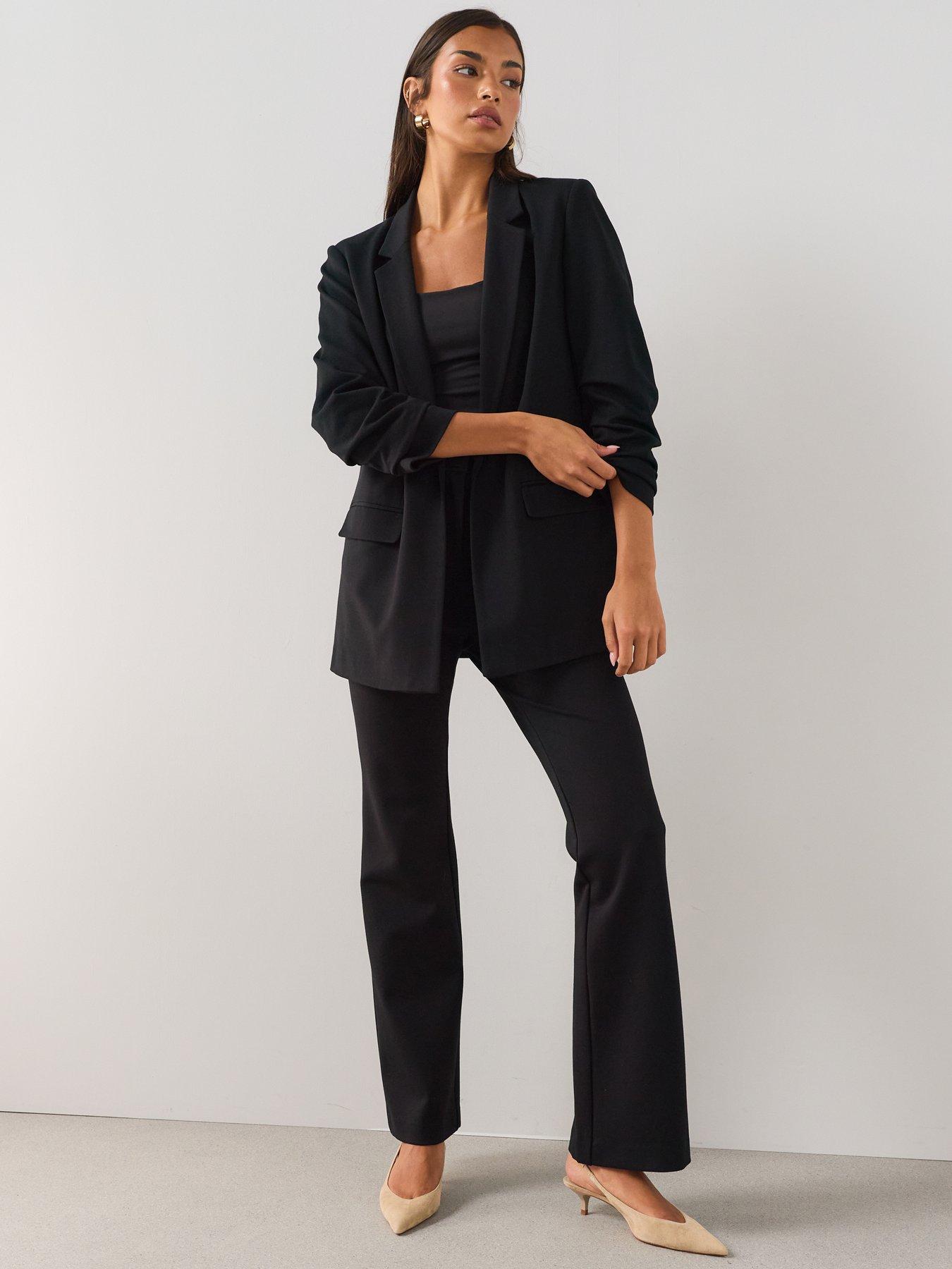 Image 3 of 7 of The Very Collection Ultimate Ruched Sleeve Blazer - Black