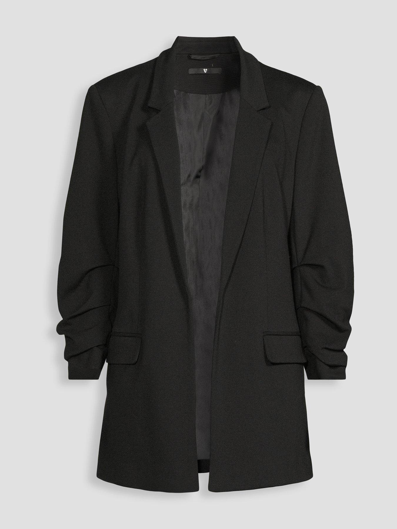 Image 7 of 7 of The Very Collection Ultimate Ruched Sleeve Blazer - Black
