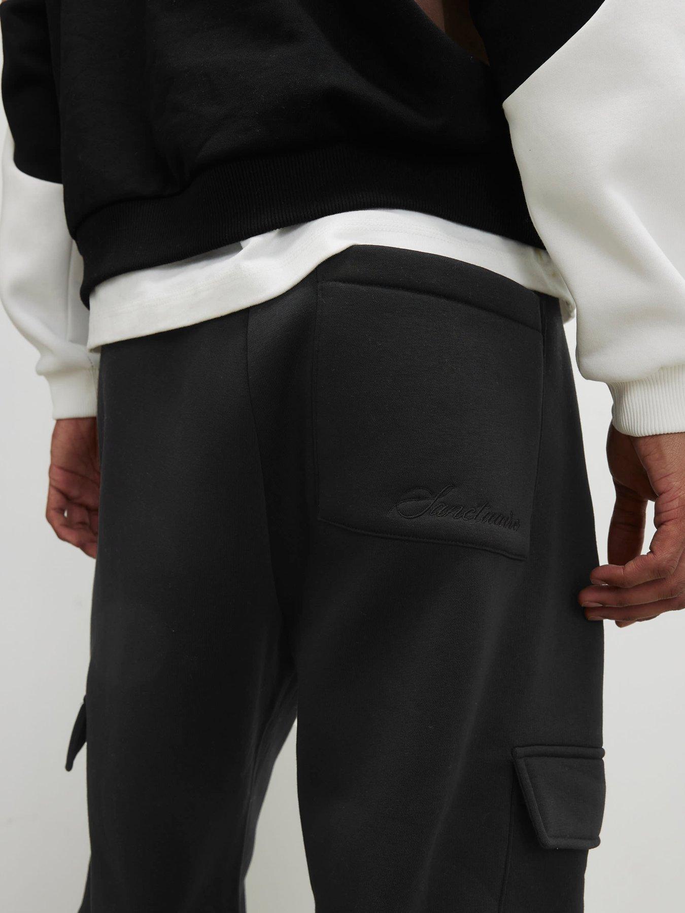 Image 4 of 4 of River Island Cargo Joggers - Black