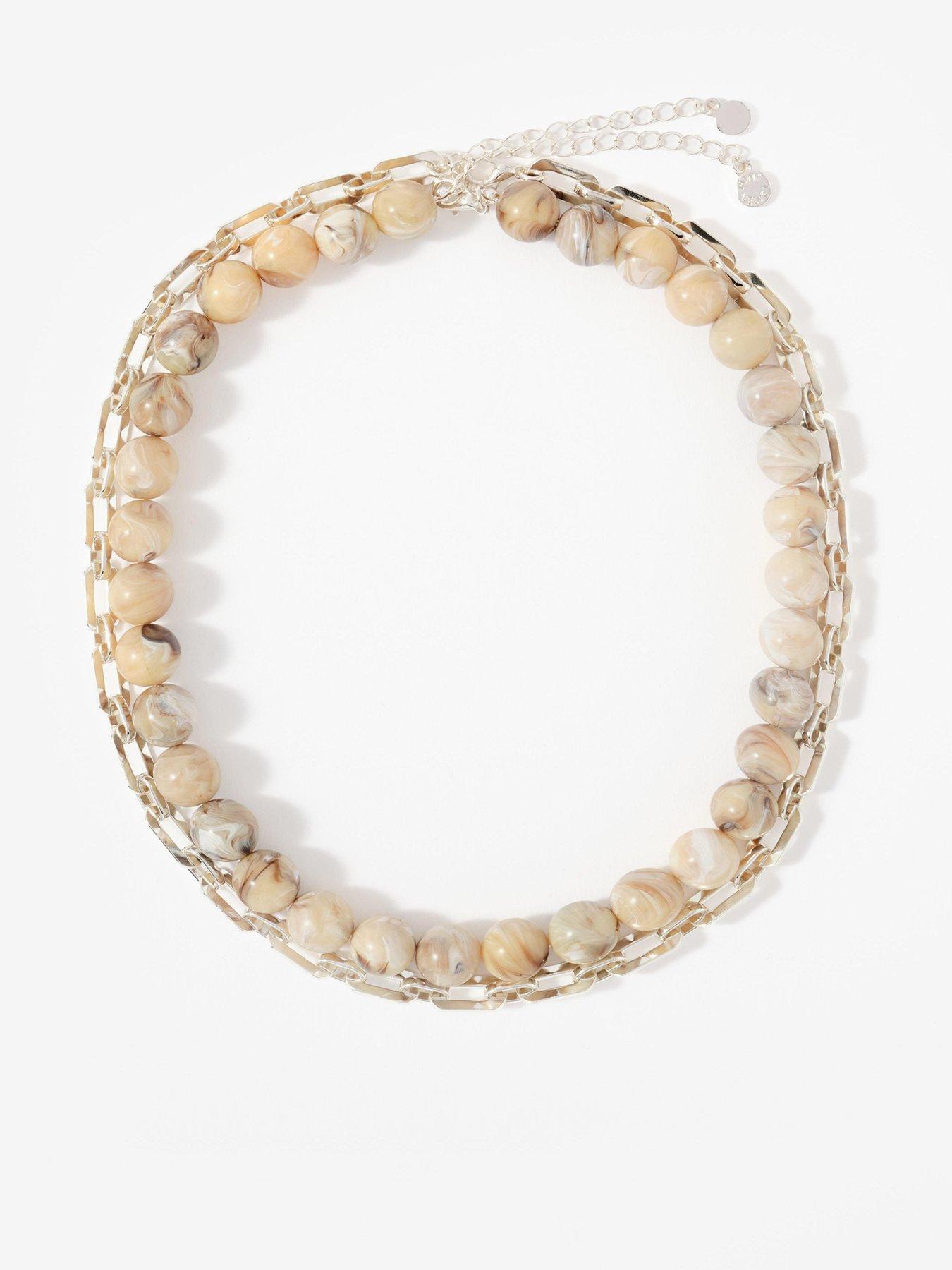 Mint Velvet Butter Beaded Layer Necklace