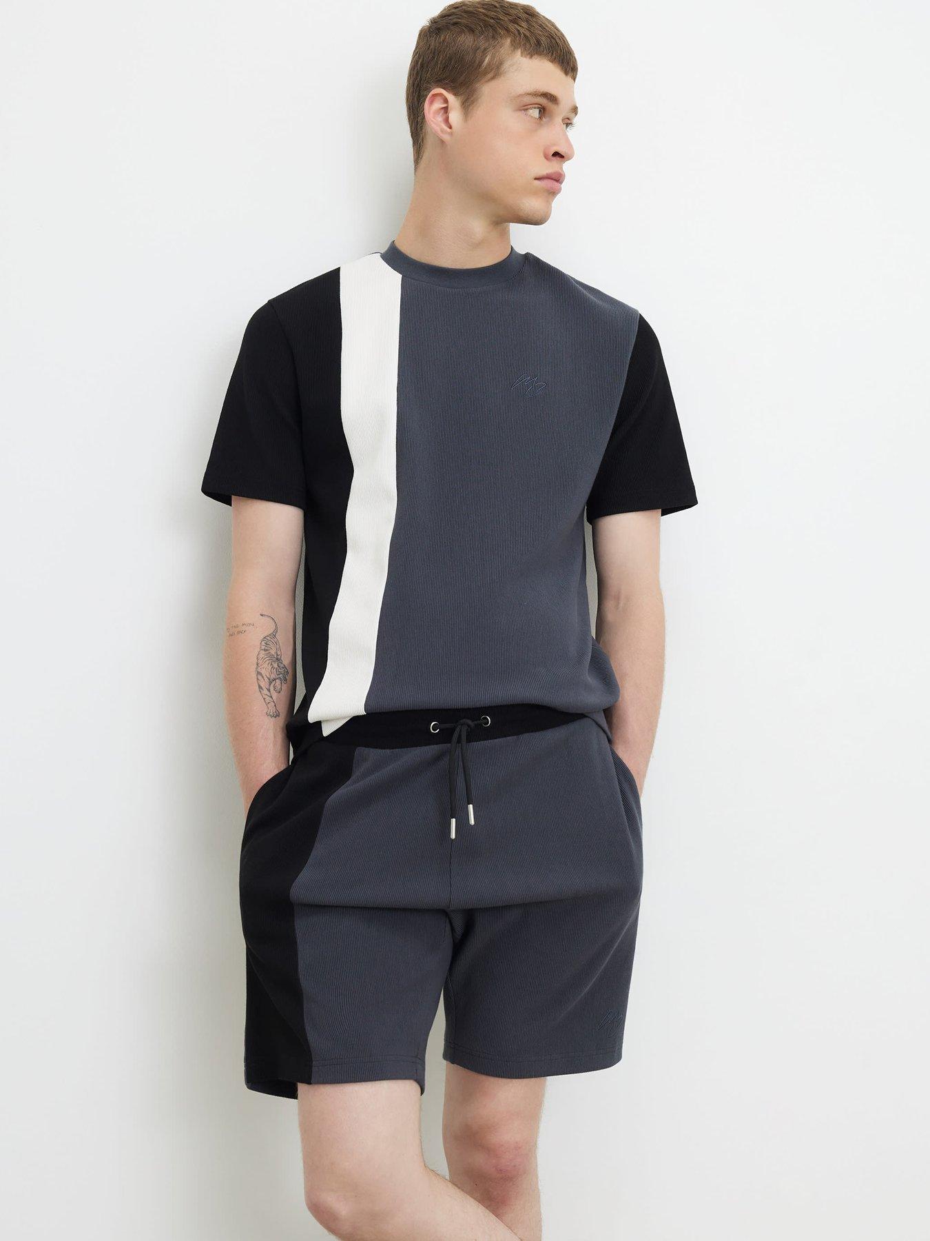 River Island Slim Fit Blocked T-Shirt - Grey