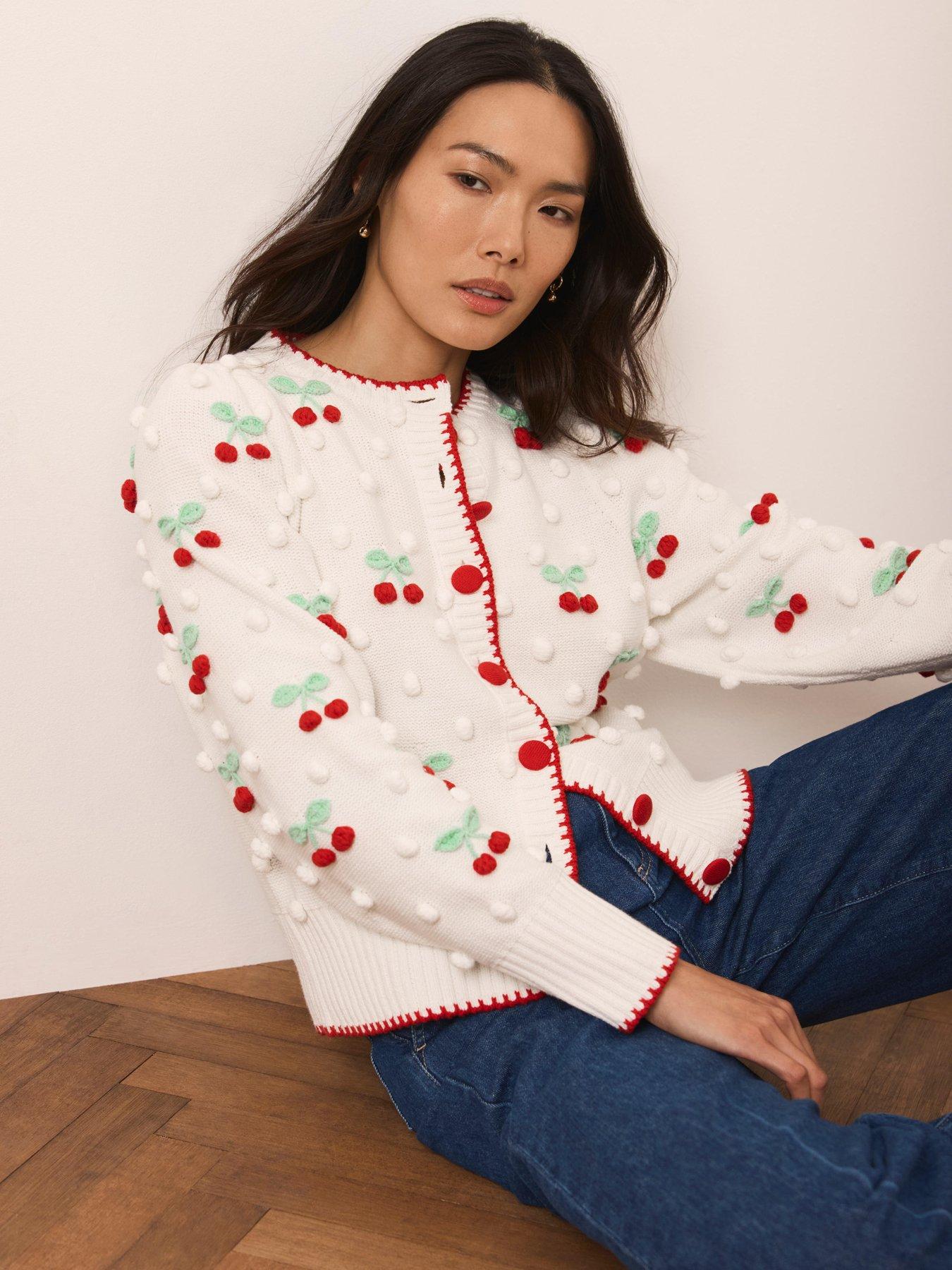 Image 3 of 6 of Mint Velvet Cherry Knitted Cardigan