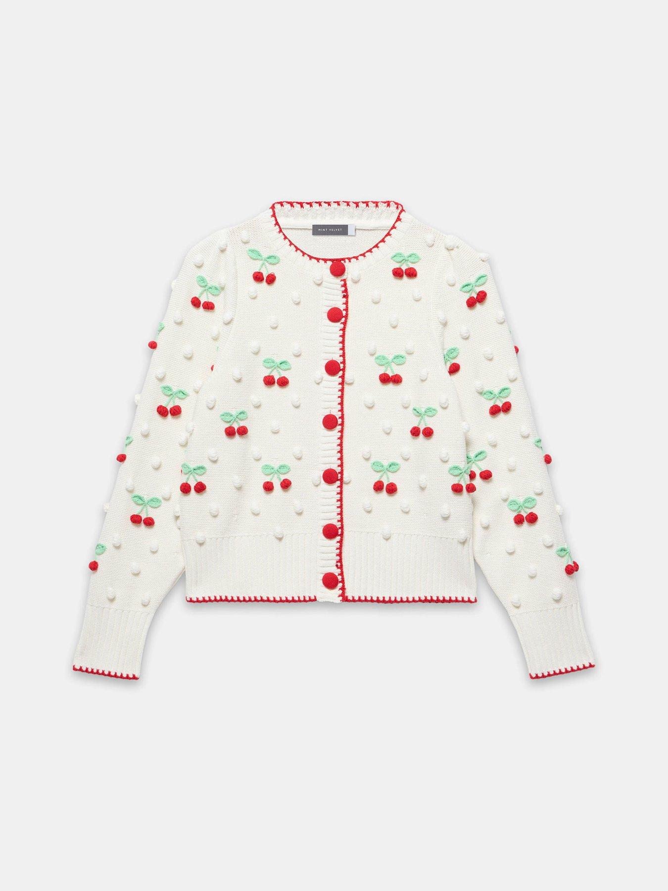 Image 5 of 6 of Mint Velvet Cherry Knitted Cardigan