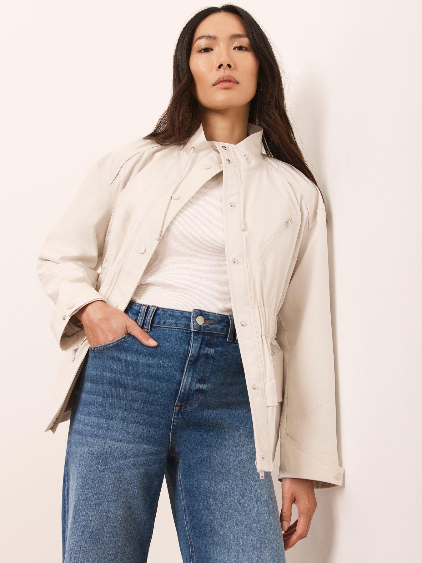  image of mint-velvet-neutral-drawstring-jacket