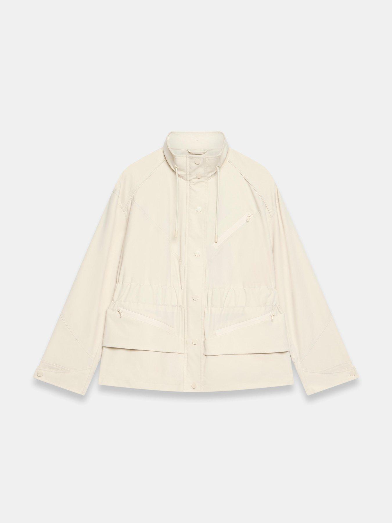  image of mint-velvet-neutral-drawstring-jacket