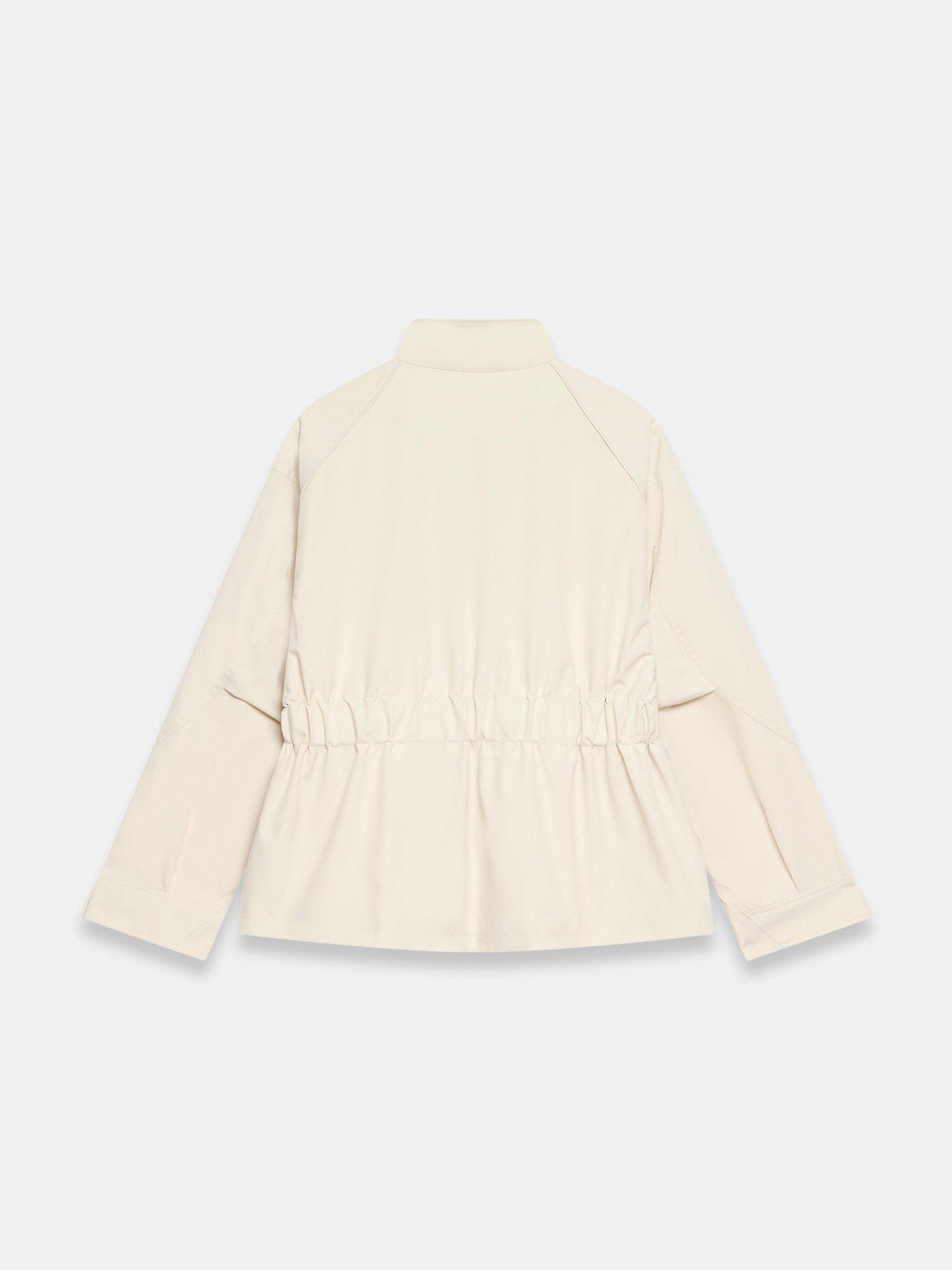  image of mint-velvet-neutral-drawstring-jacket