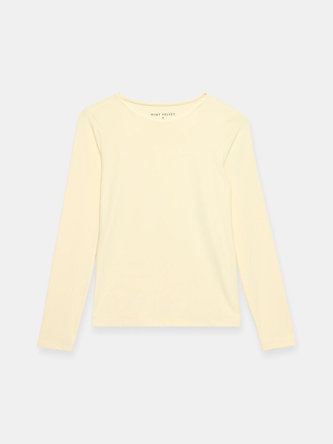  image of mint-velvet-layering-crew-neck-top-yellow