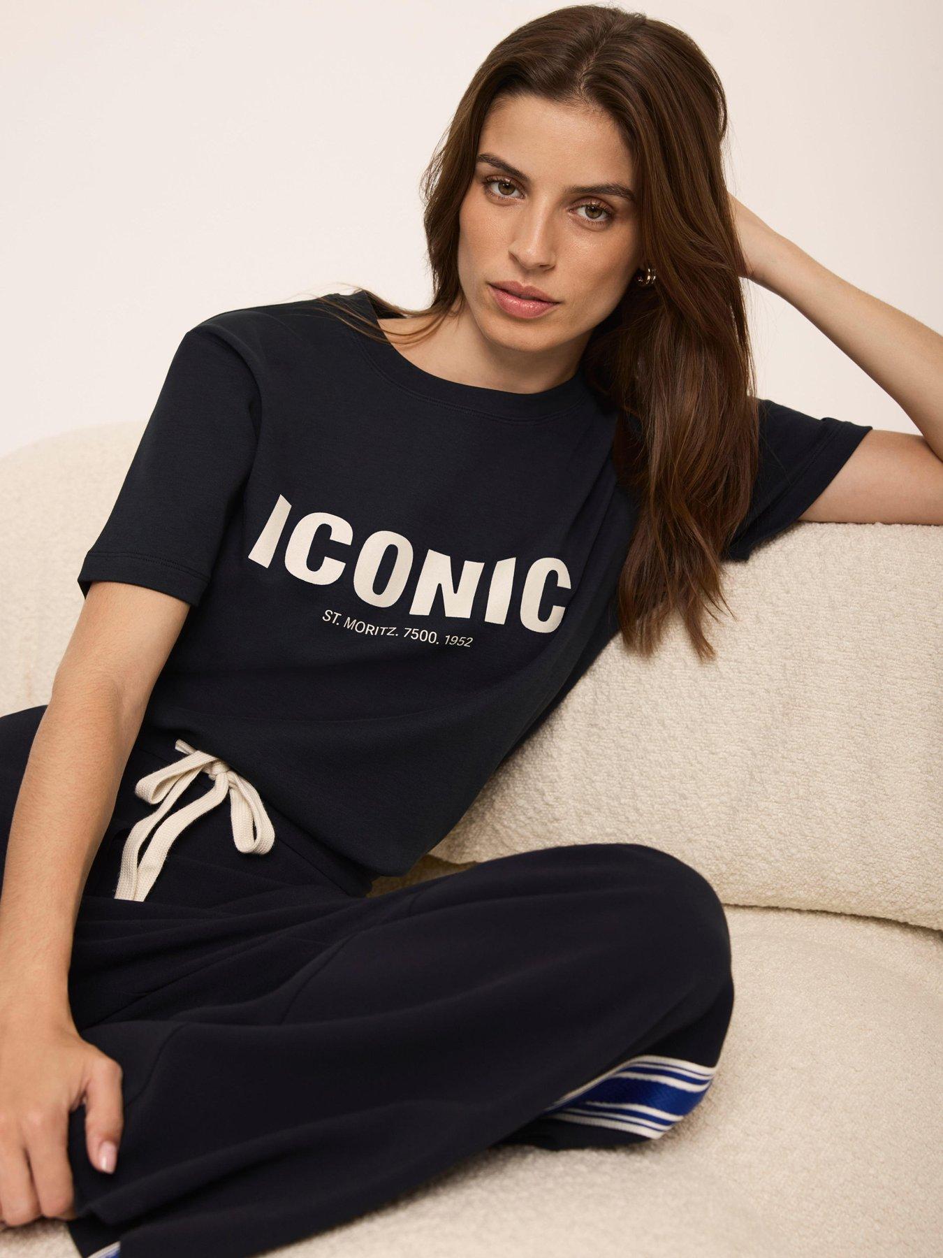 Mint Velvet Navy Iconic Graphic T-Shirt