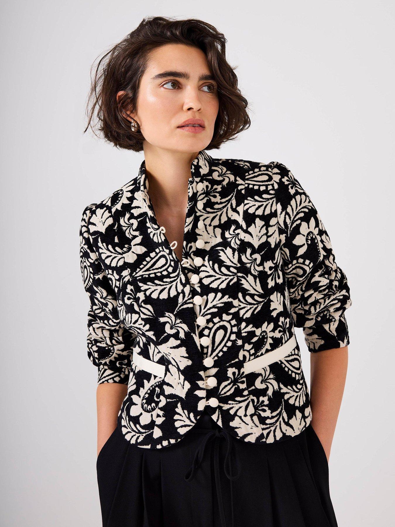 Image 4 of 6 of Mint Velvet Jacquard Poets Jacket