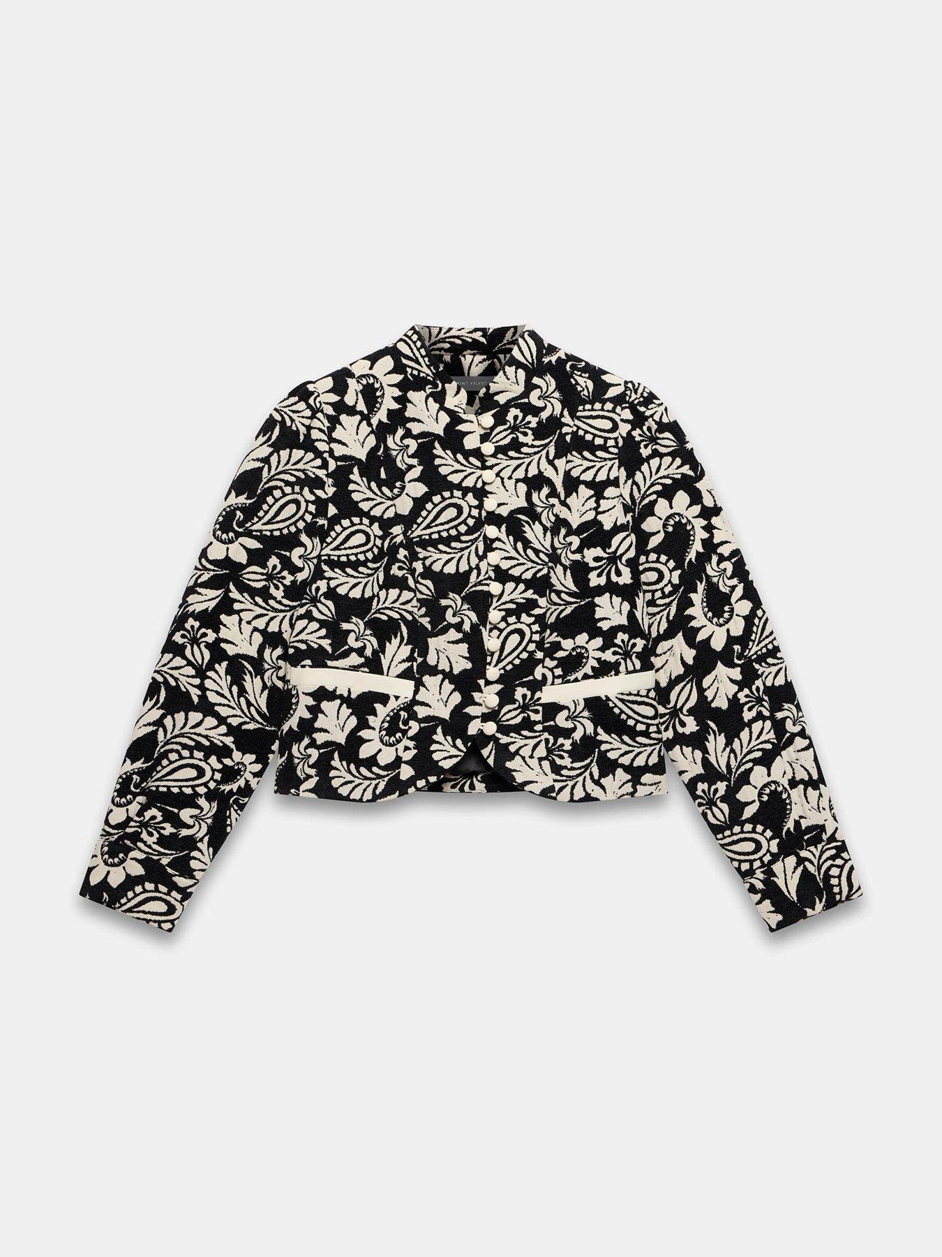 Image 5 of 6 of Mint Velvet Jacquard Poets Jacket