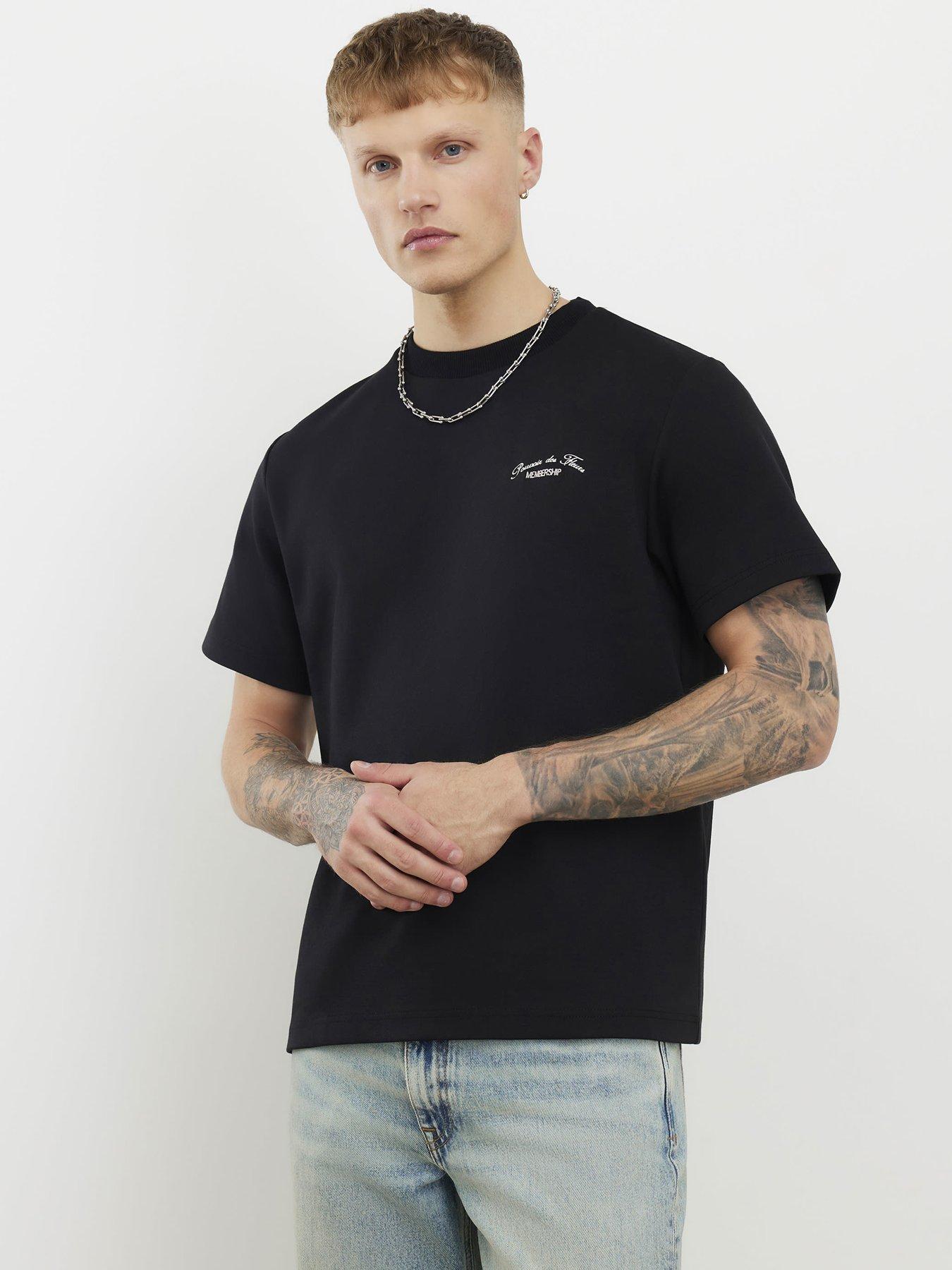 River Island Membership Floral Graphic T-Shirt - Black