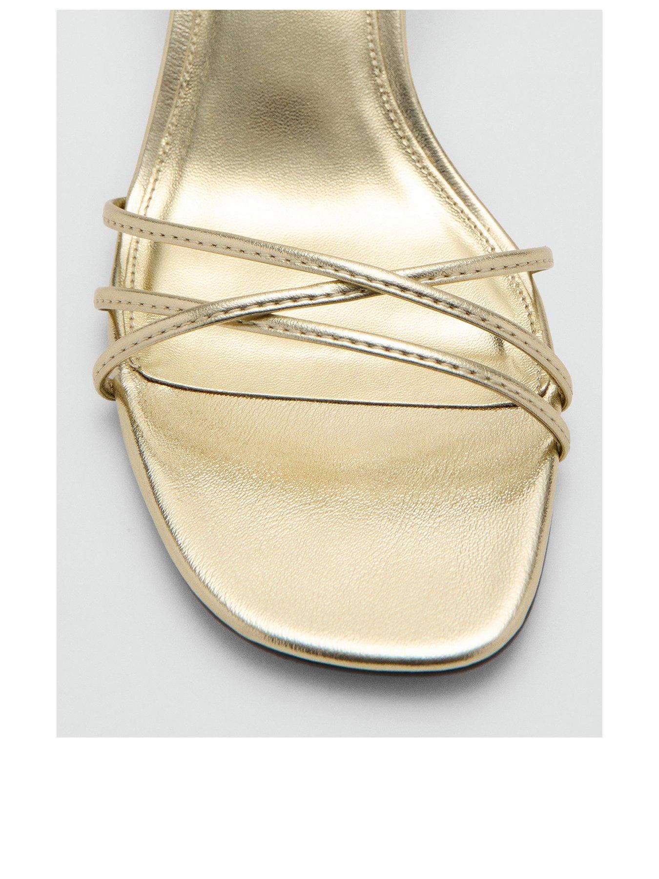  image of mango-block-heeled-sandals-gold