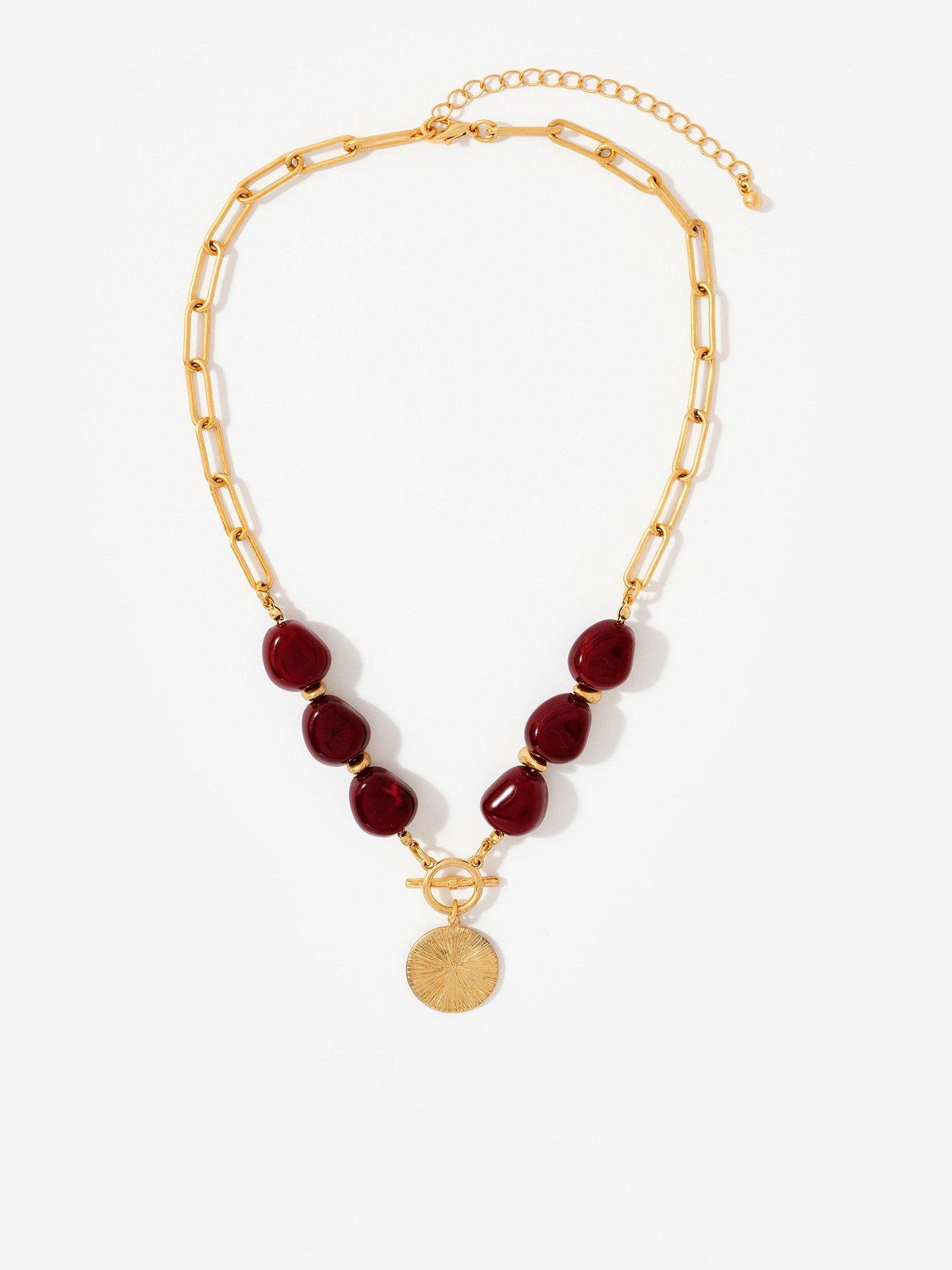 Mint Velvet Resin Beaded Coin Necklace