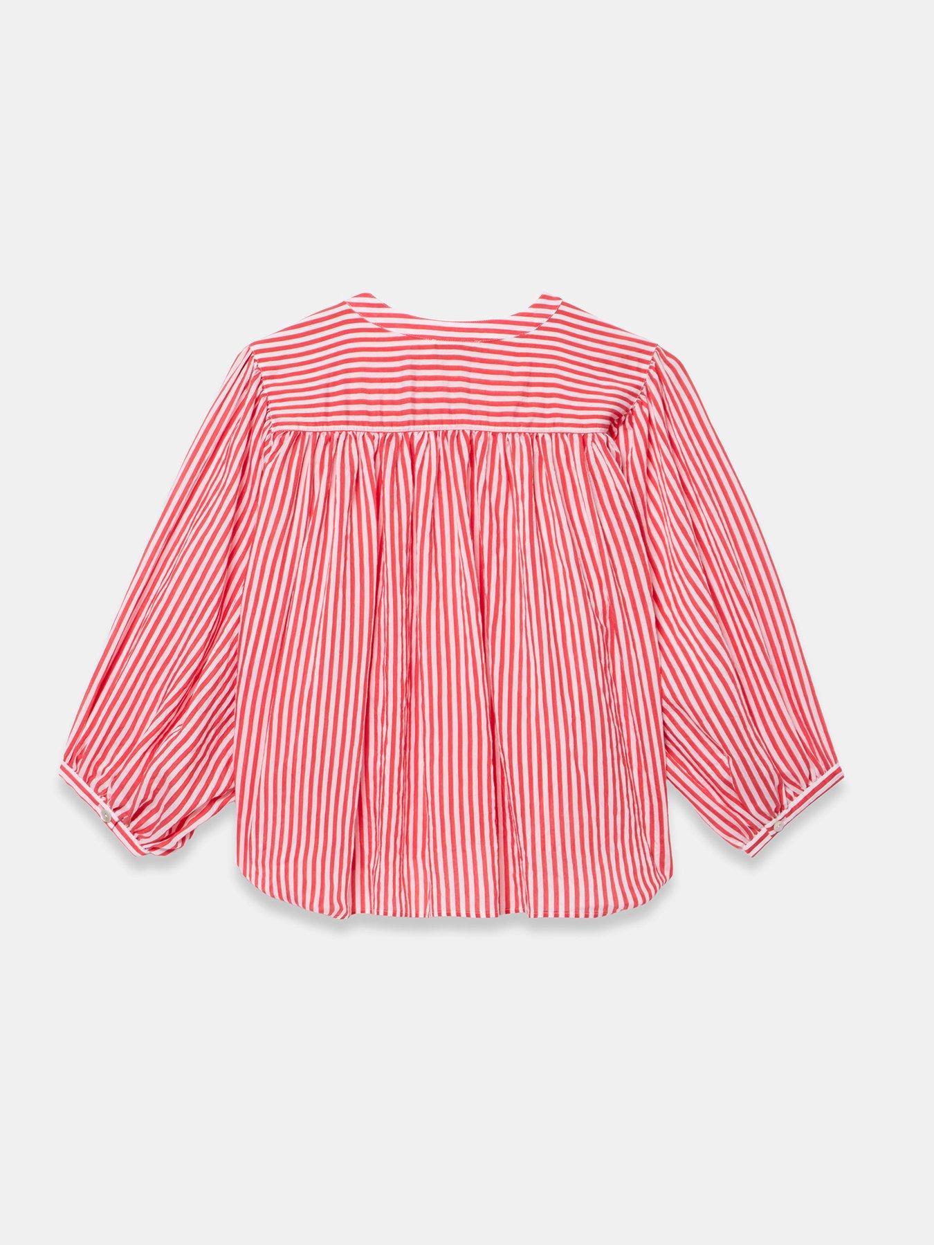 Image 6 of 6 of Mint Velvet Red Stripe Batwing Blouse
