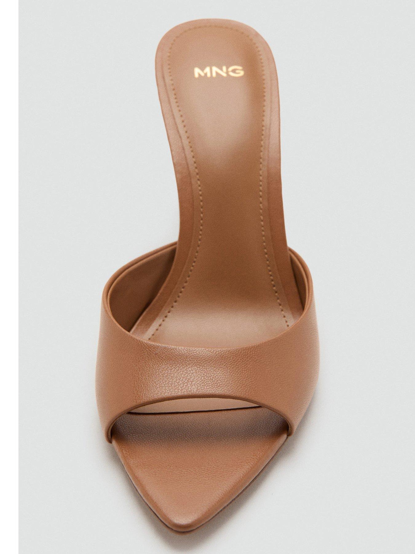 Image 4 of 4 of Mango Pointed Heel Sandals - Brown