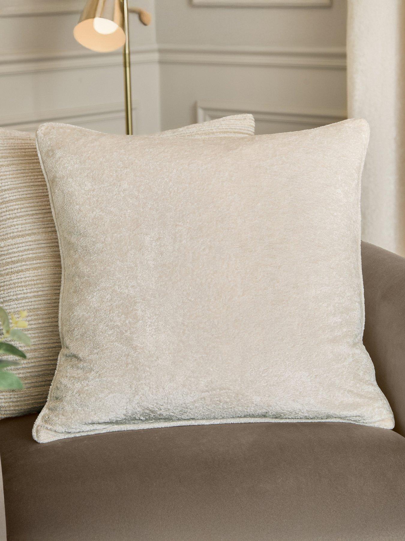 Paoletti Lustre Velvet 50x50 Feather Cushion Ivory
