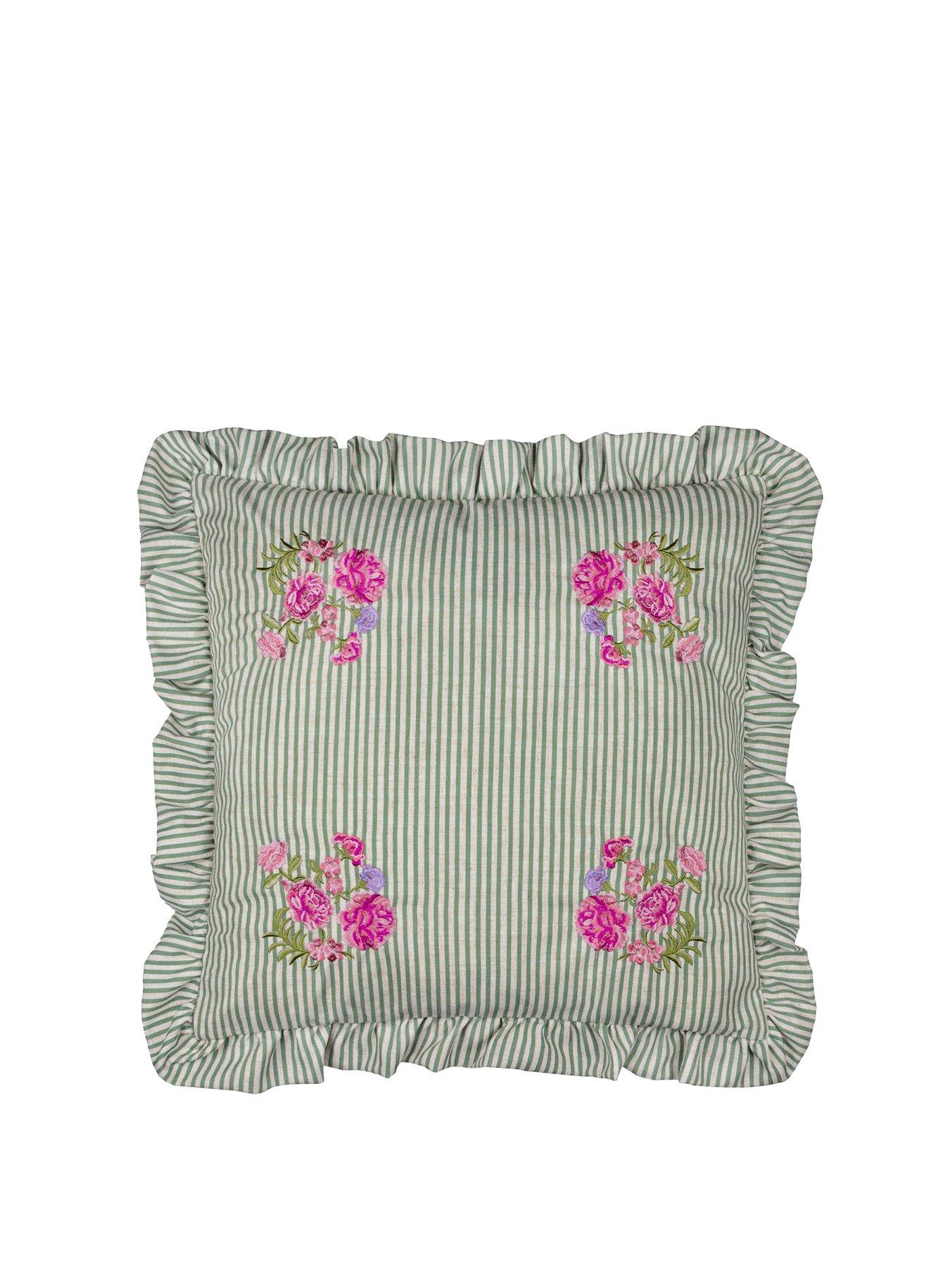 Wylder Martha Ruffle 50x50 Polyester Cushion Sage