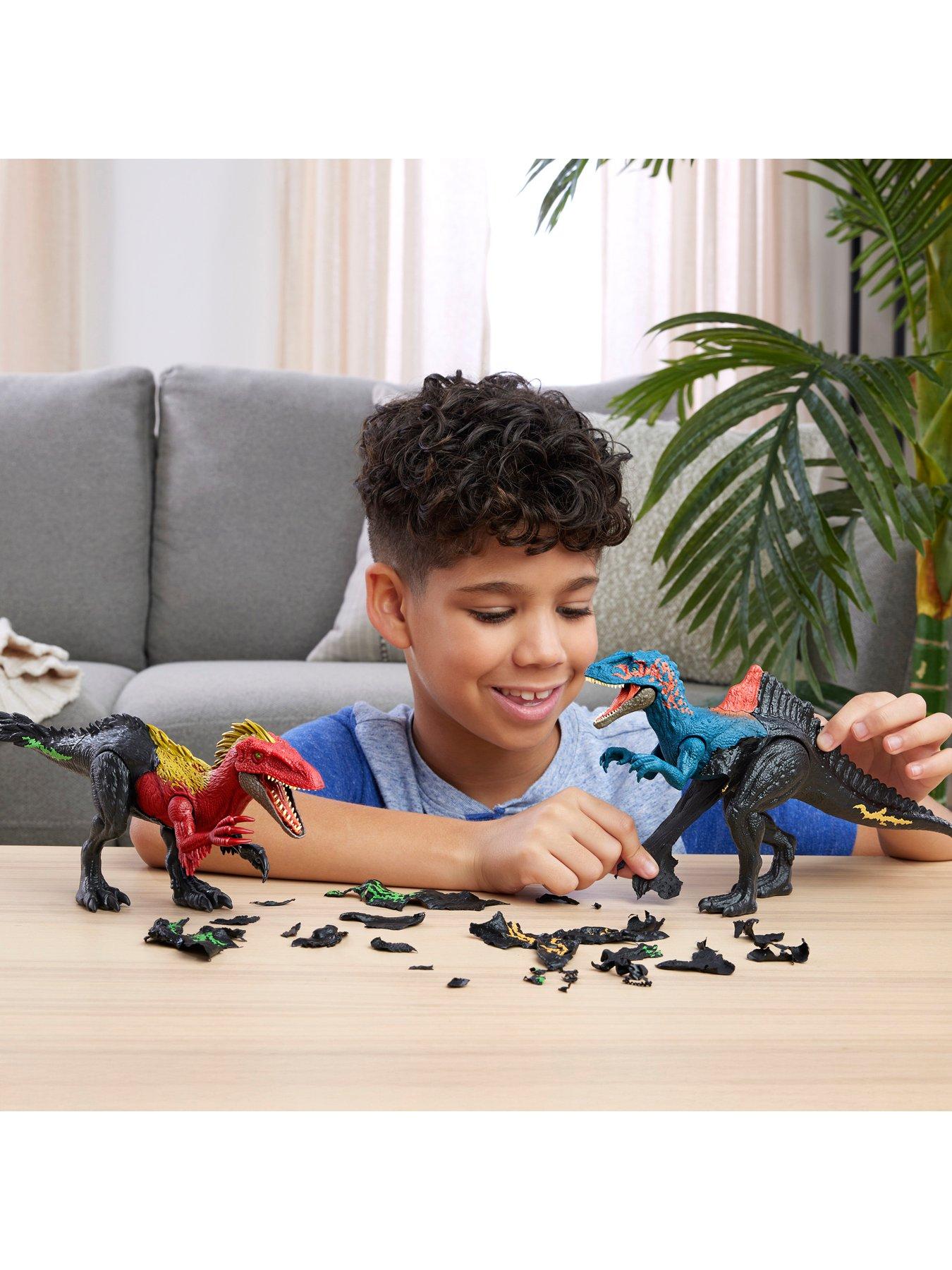 Image 2 of 7 of JURASSIC WORLD Dino Reveal Deluxe Dinosaur Action Figure Toys, Peel Off Color Change Play