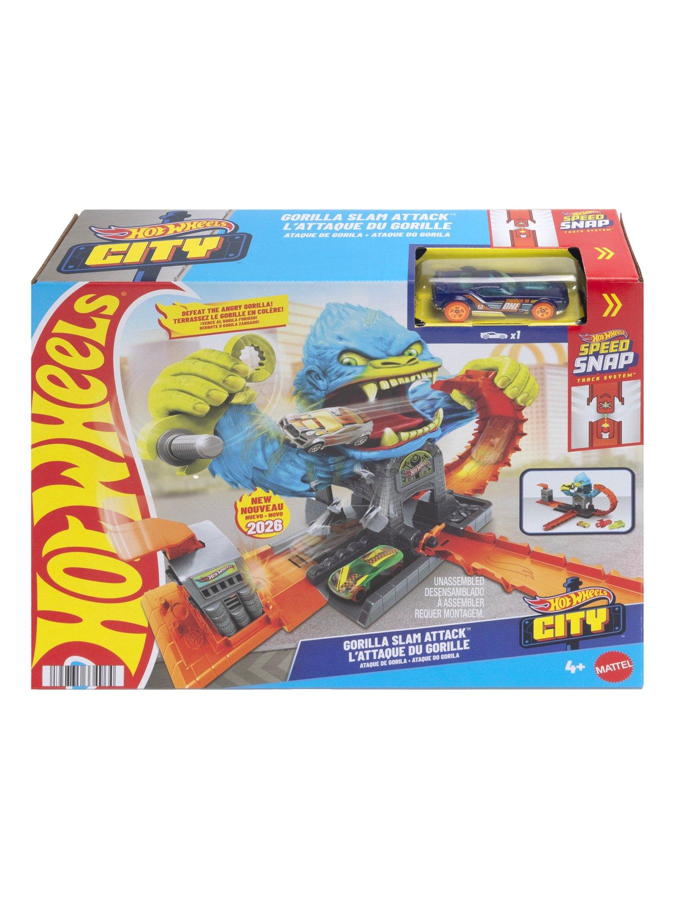 Image 5 of 5 of Hot Wheels City Gorilla Slam Attack Playset &amp; Toy Car, Multiple Ways to Play, Speed Snap Track