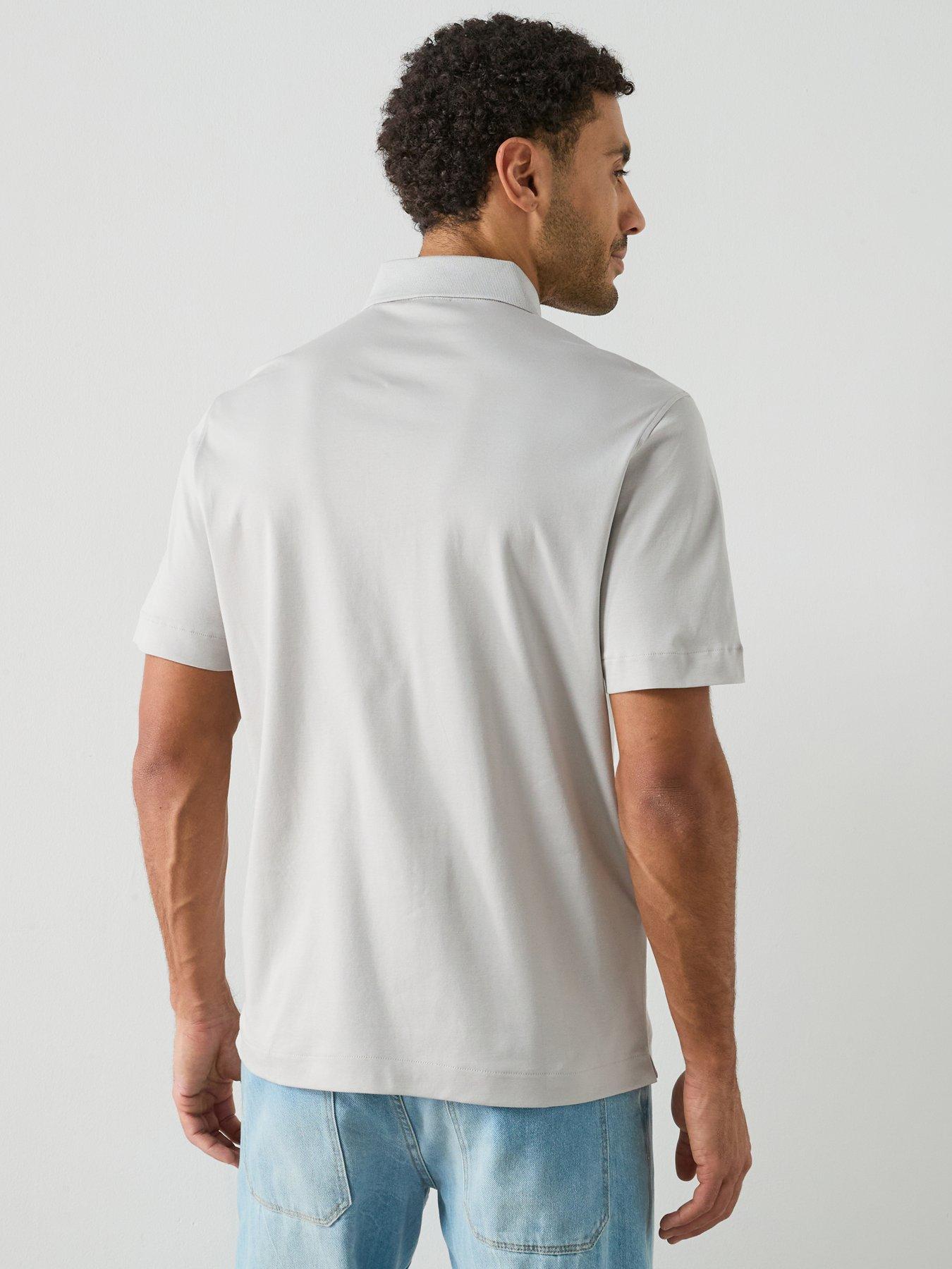  image of mango-bellowp-short-sleeve-polo-shirt-grey