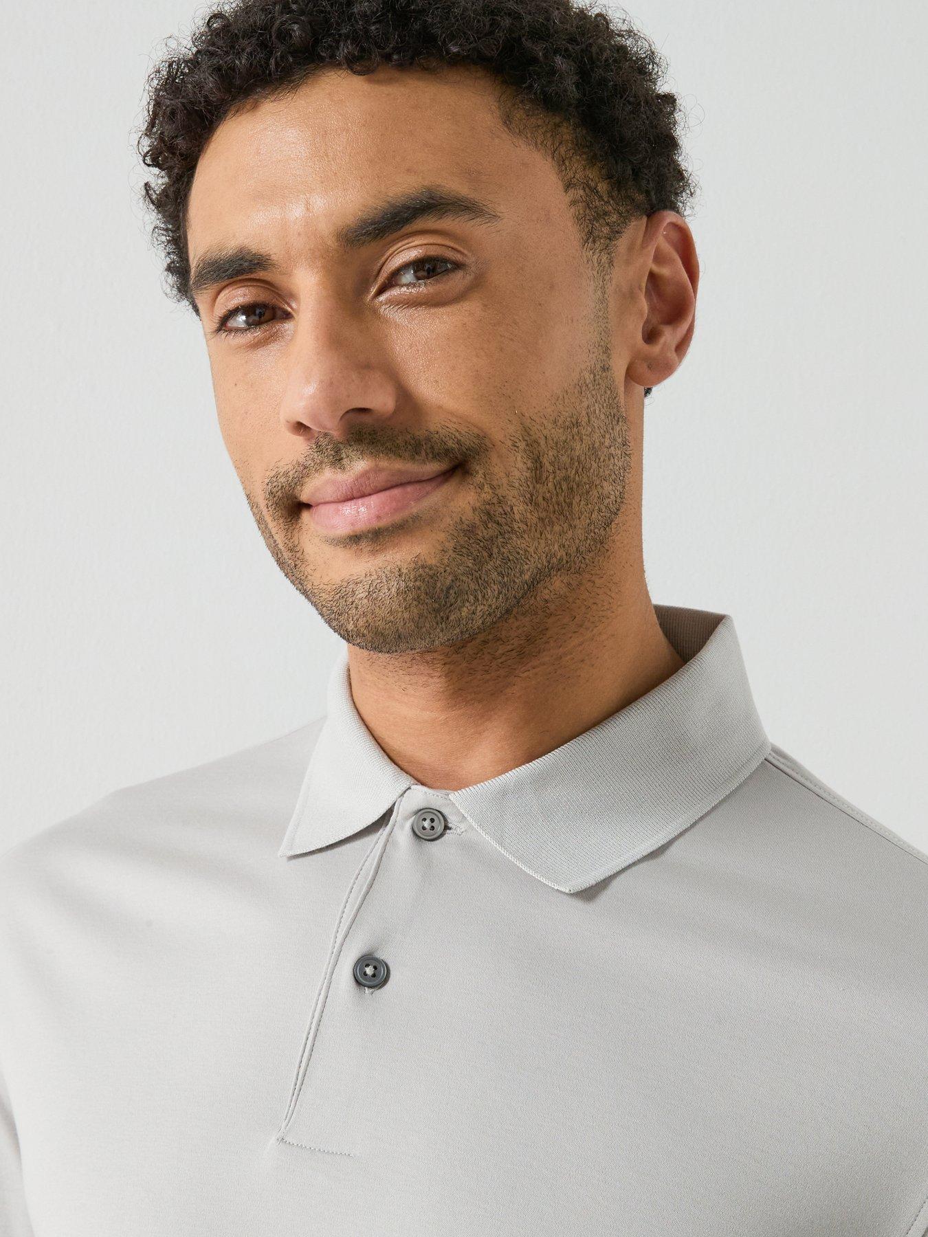  image of mango-bellowp-short-sleeve-polo-shirt-grey