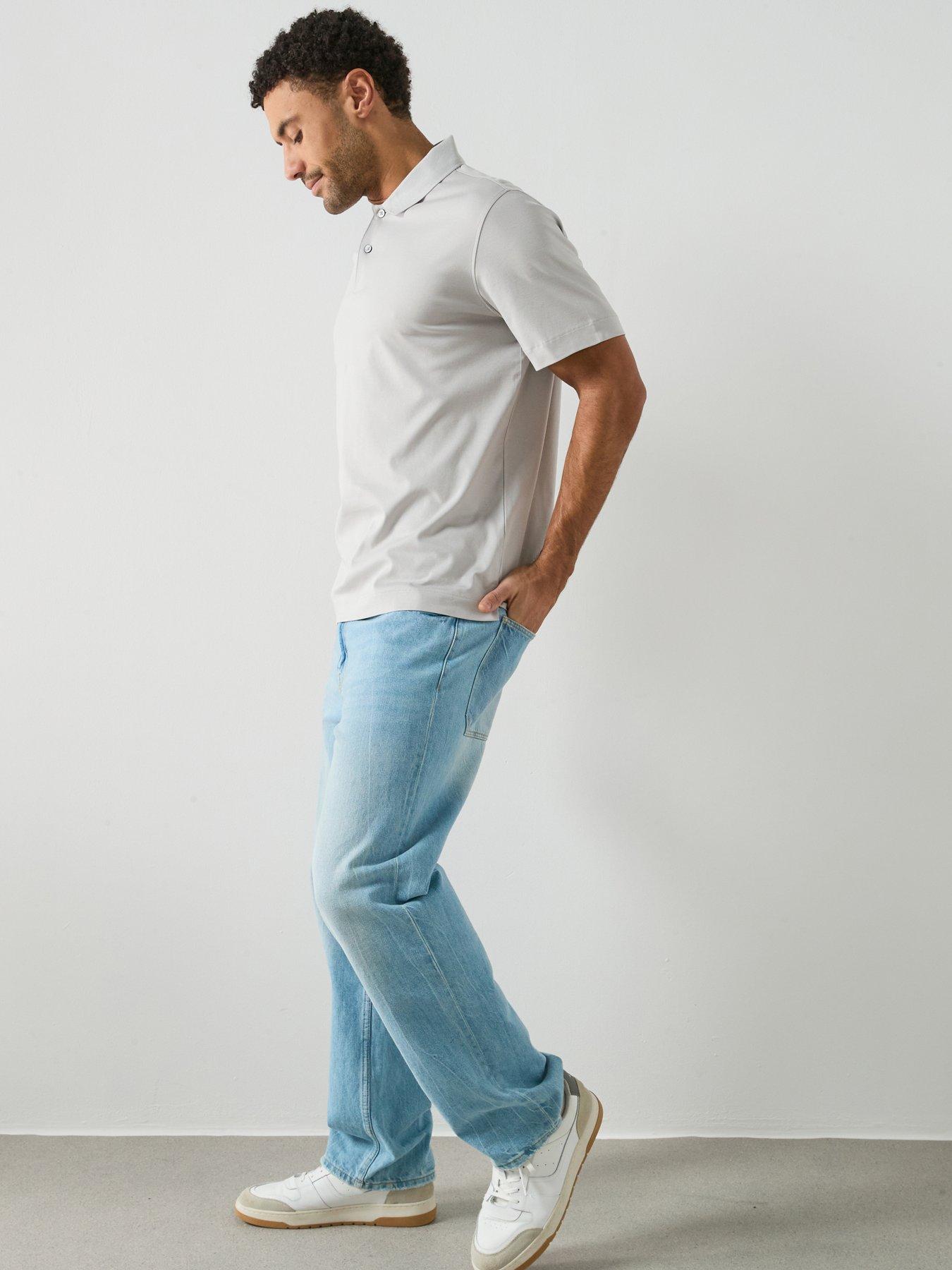  image of mango-bellowp-short-sleeve-polo-shirt-grey