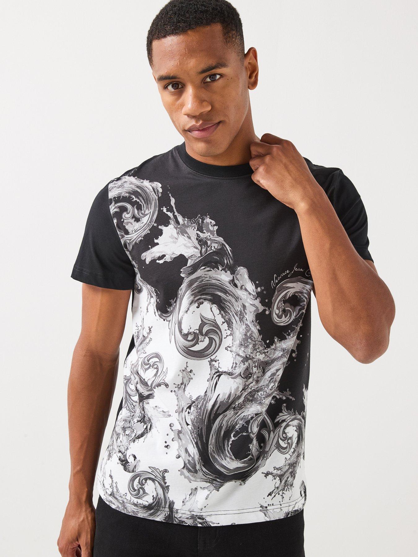 Versace Jeans Couture Barocco Wave T-Shirt - Black/White