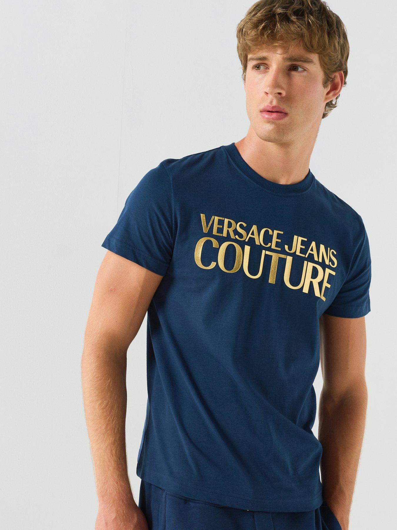 Versace Jeans Couture Versace Jeans Couture Foil Logo Slim Fit T-shirt - Blue