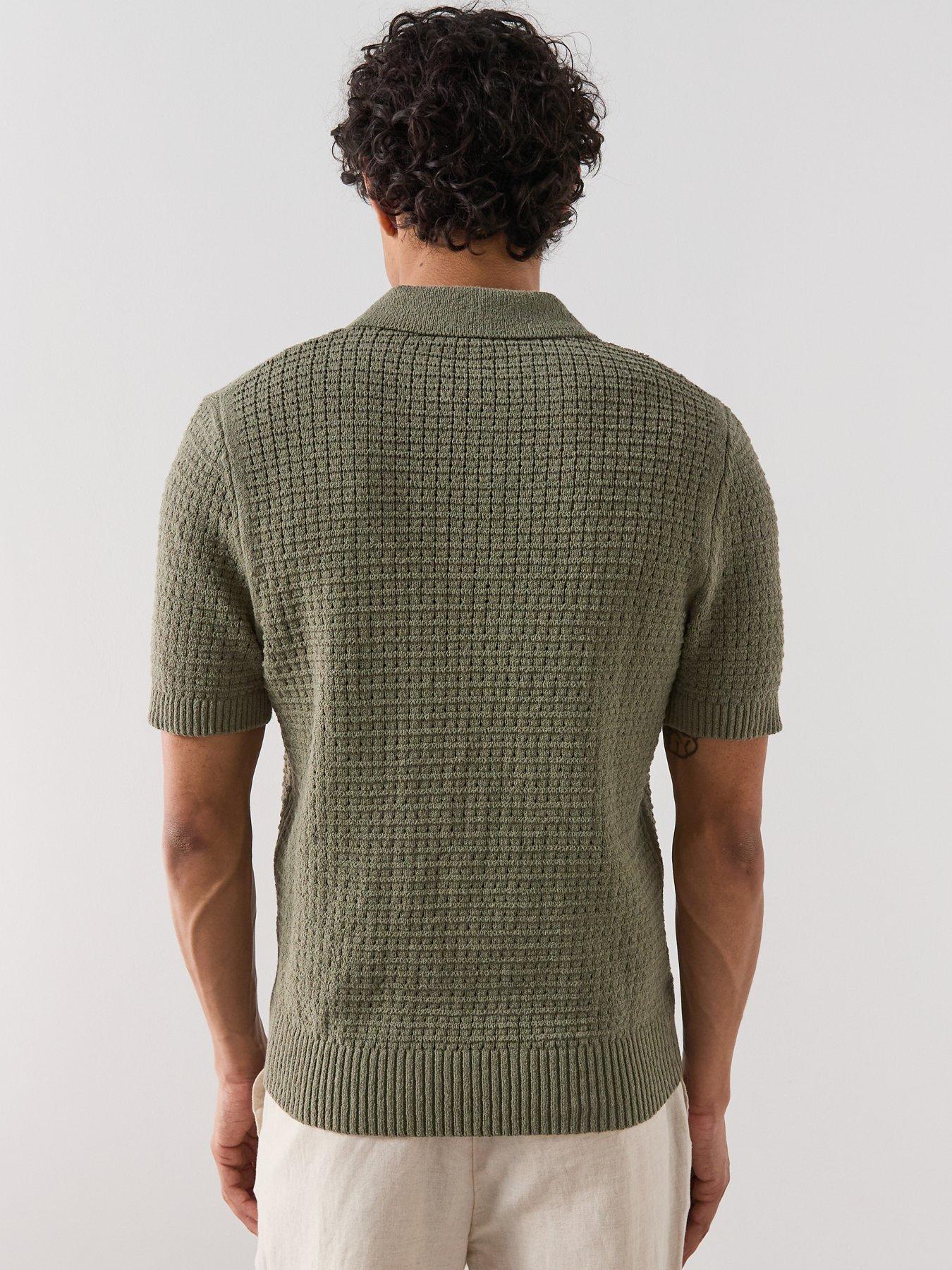 stillFront image of mango-mango-samos-short-sleeve-knitted-polo-shirt