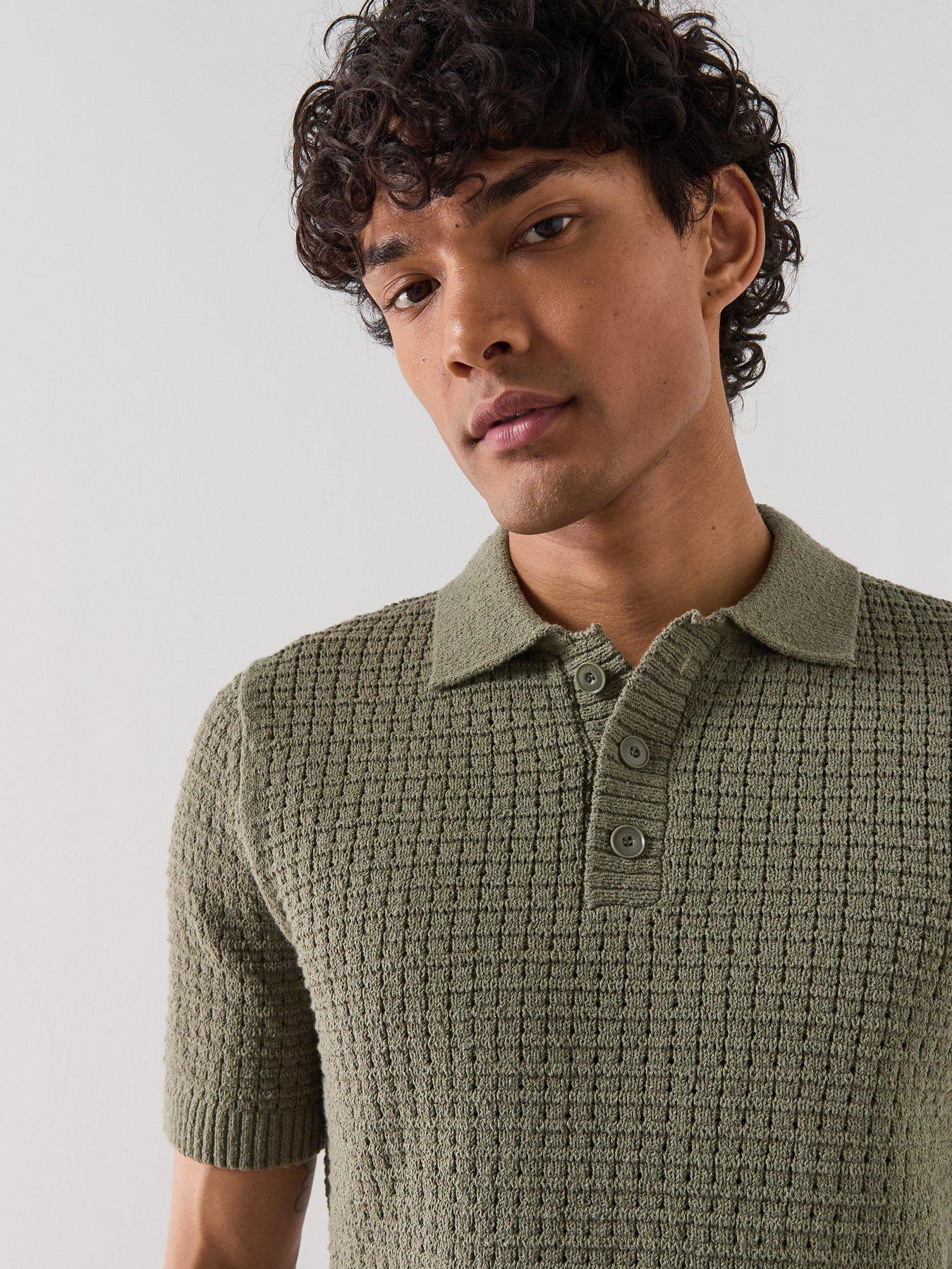  image of mango-mango-samos-short-sleeve-knitted-polo-shirt