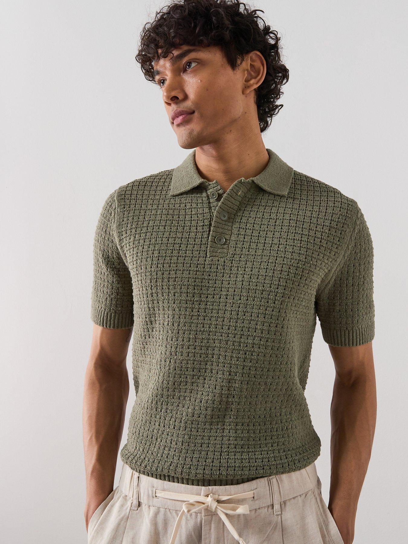  image of mango-mango-samos-short-sleeve-knitted-polo-shirt