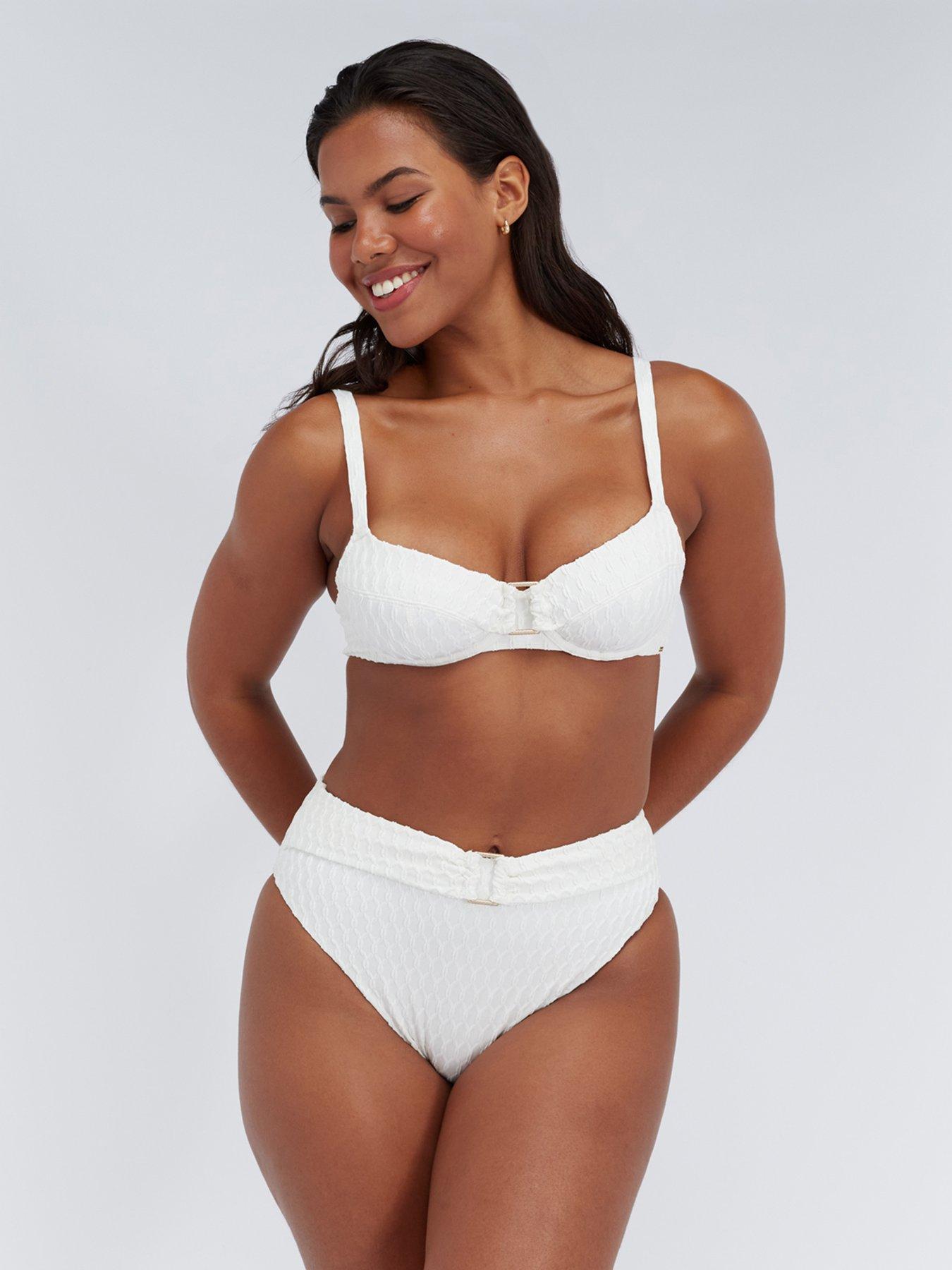 Image 4 of 5 of Boux Avenue Riad Texture High Waist Brief - Ecru