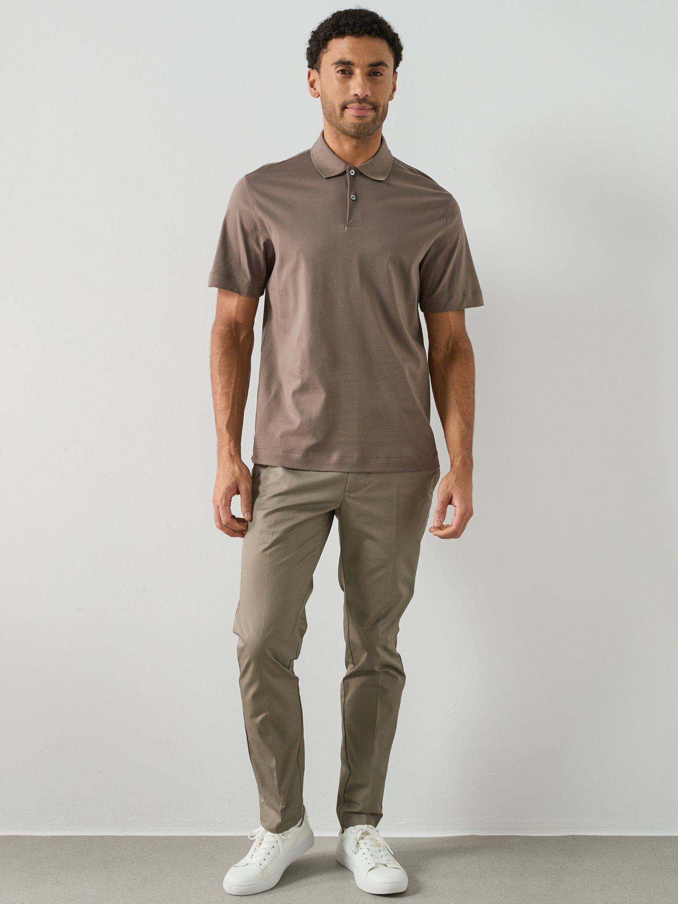  image of mango-short-sleeve-polo-shirt-brown