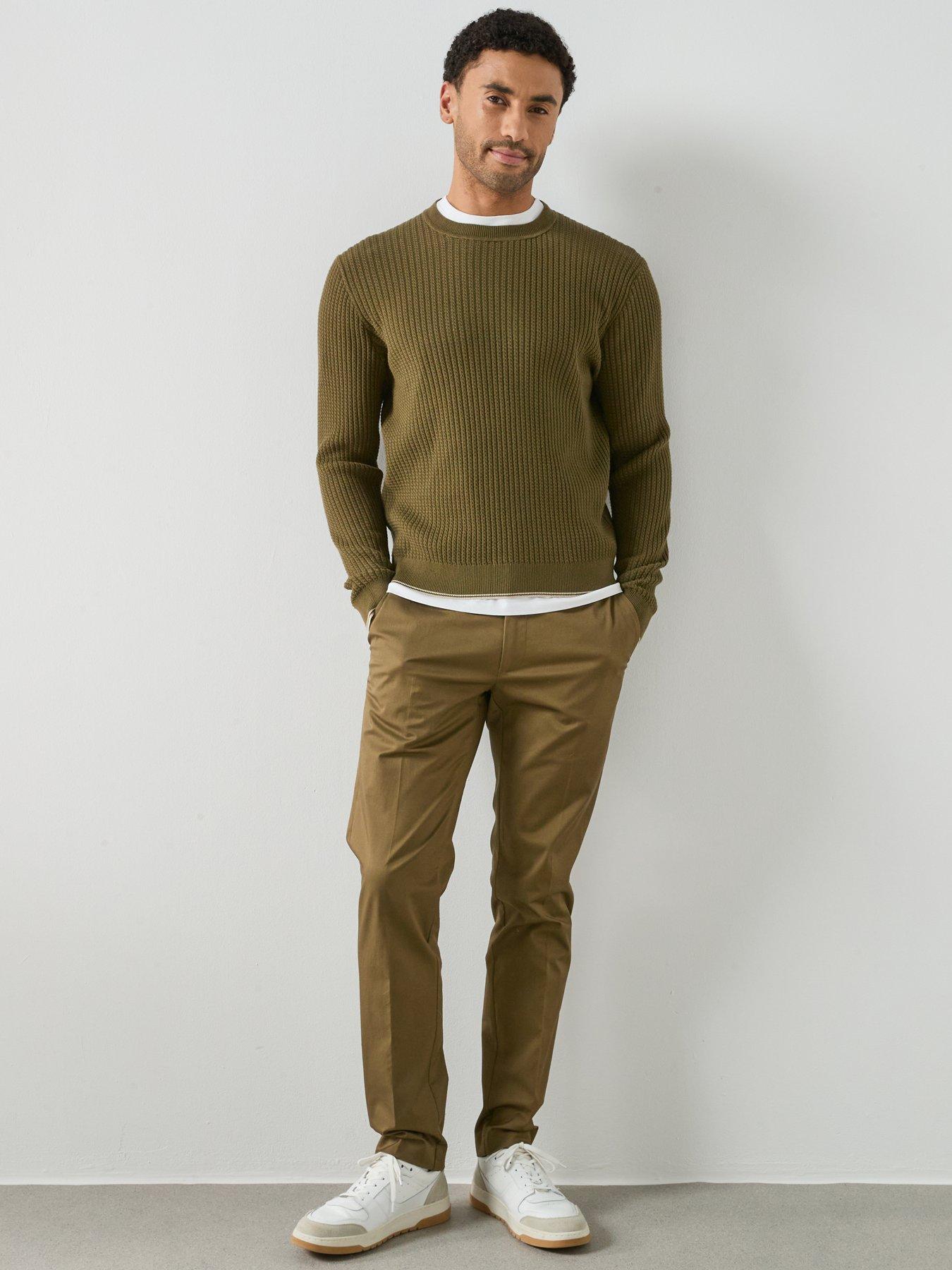  image of mango-warrior-knitted-jumper-khaki