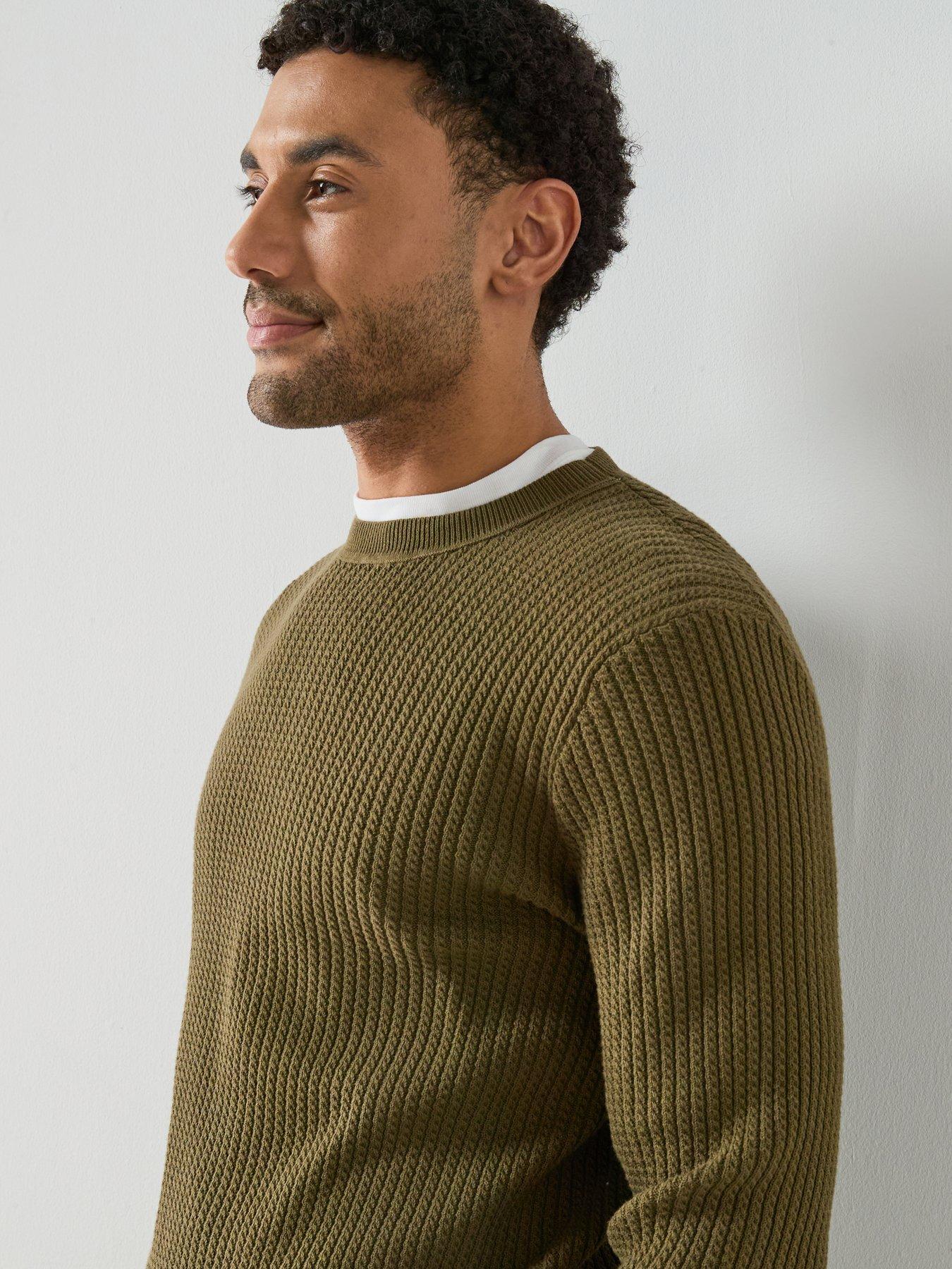  image of mango-warrior-knitted-jumper-khaki