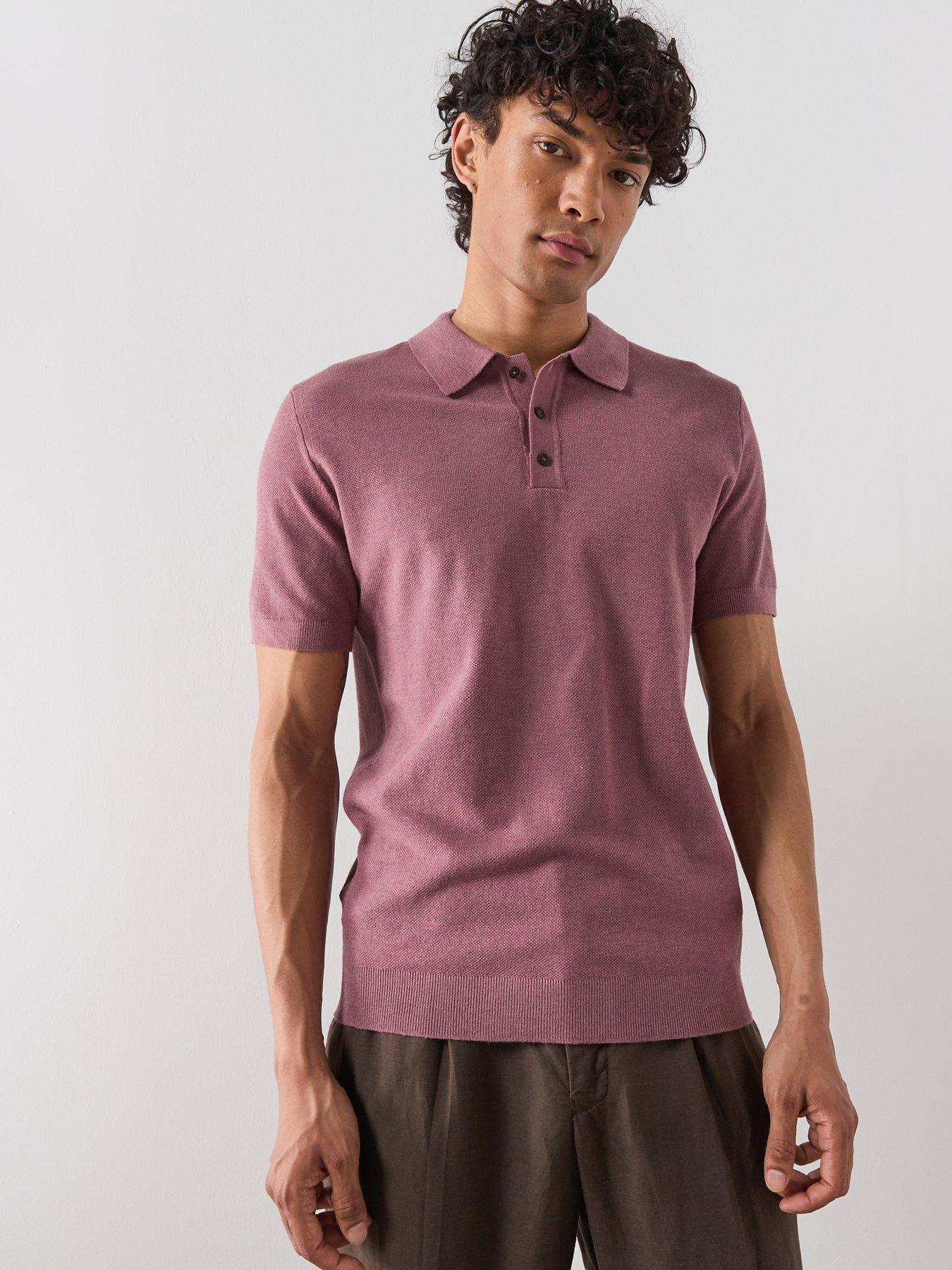 Mango Andrew Short Sleeve Polo Shirt - Purple