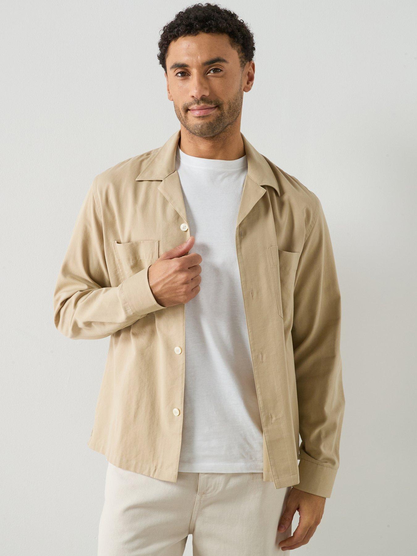 front image of mango-salar-jacket-beige