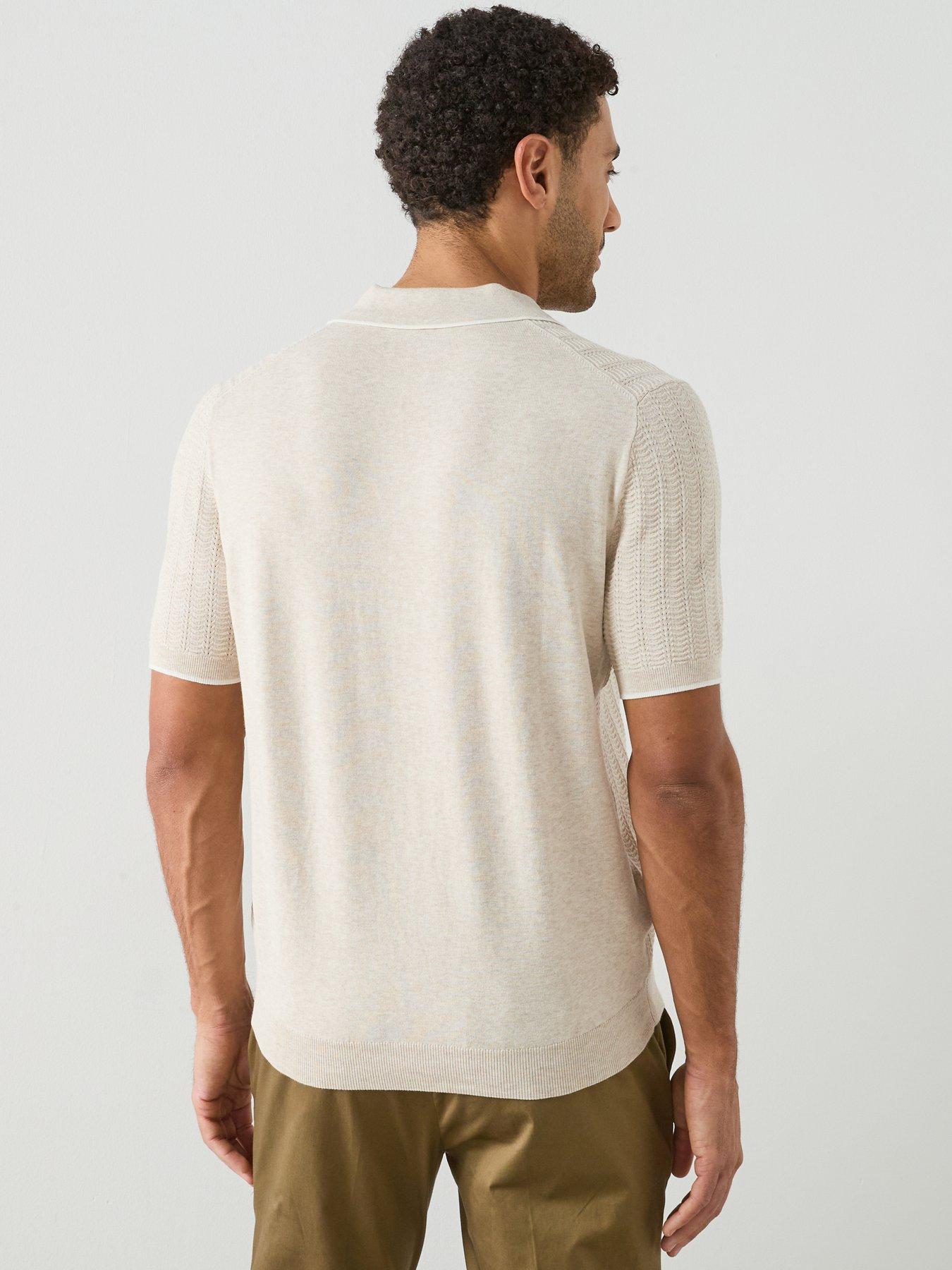 stillFront image of mango-tip-short-sleeve-polo-shirt-beige