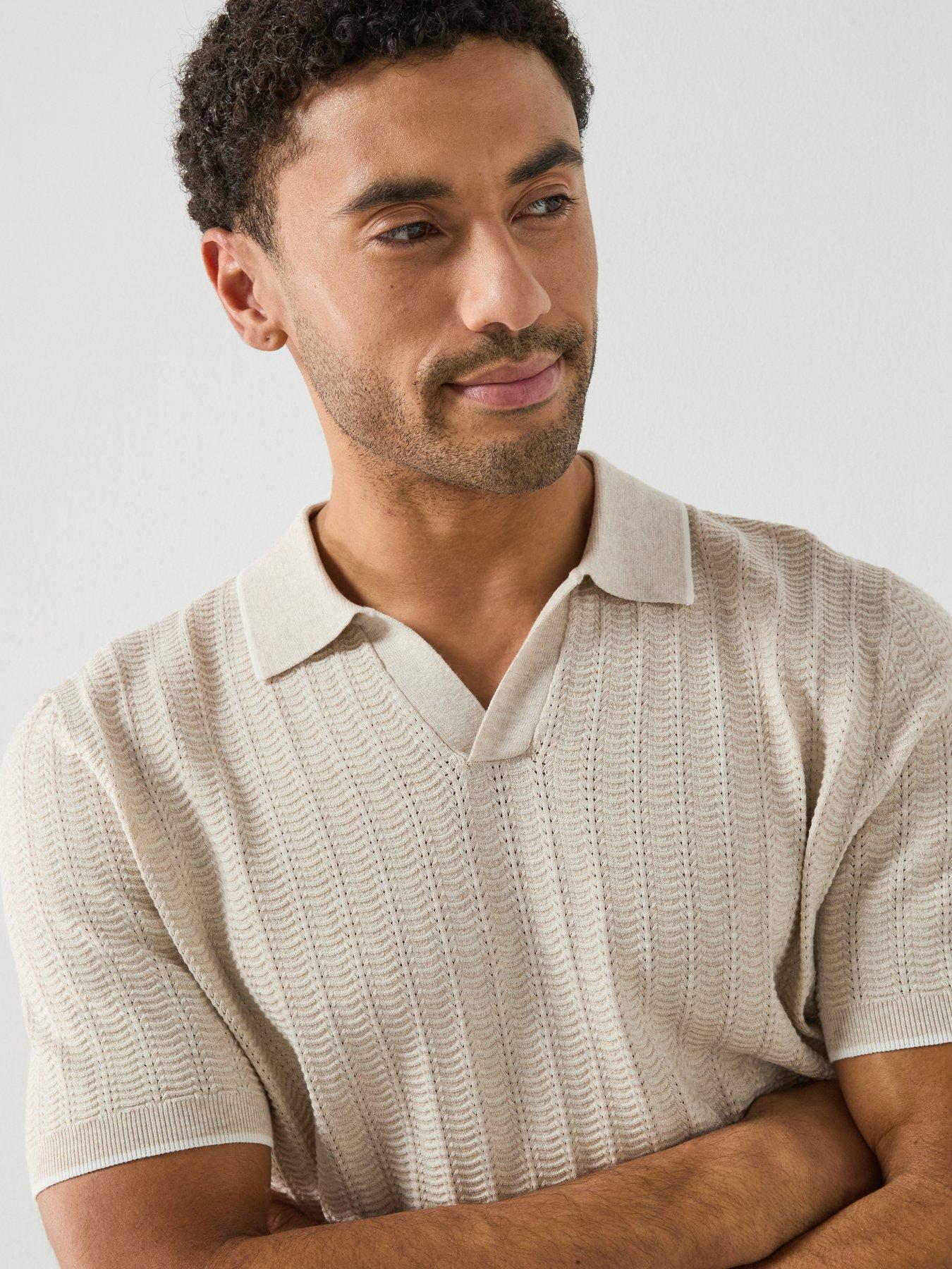  image of mango-tip-short-sleeve-polo-shirt-beige