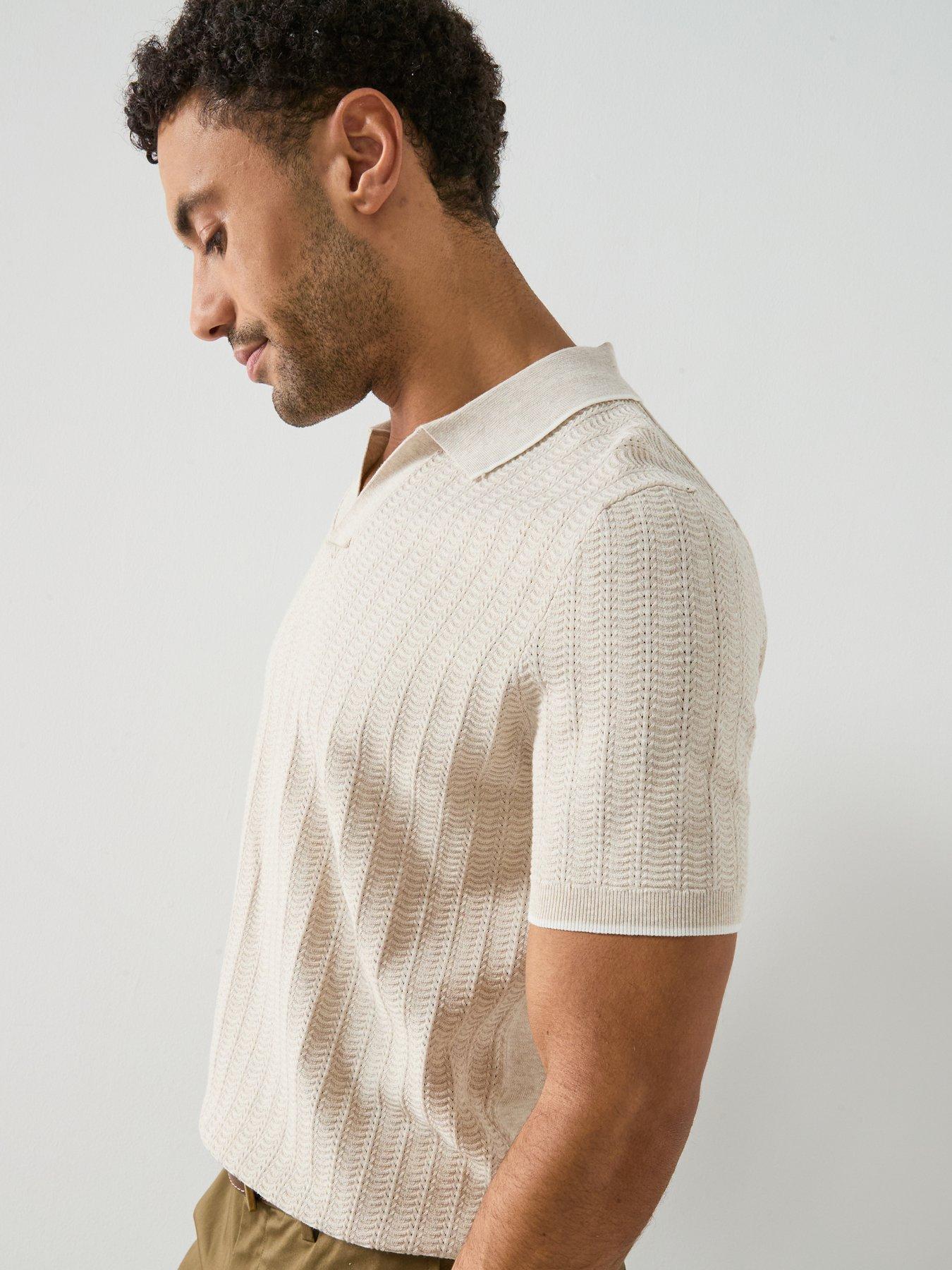  image of mango-tip-short-sleeve-polo-shirt-beige