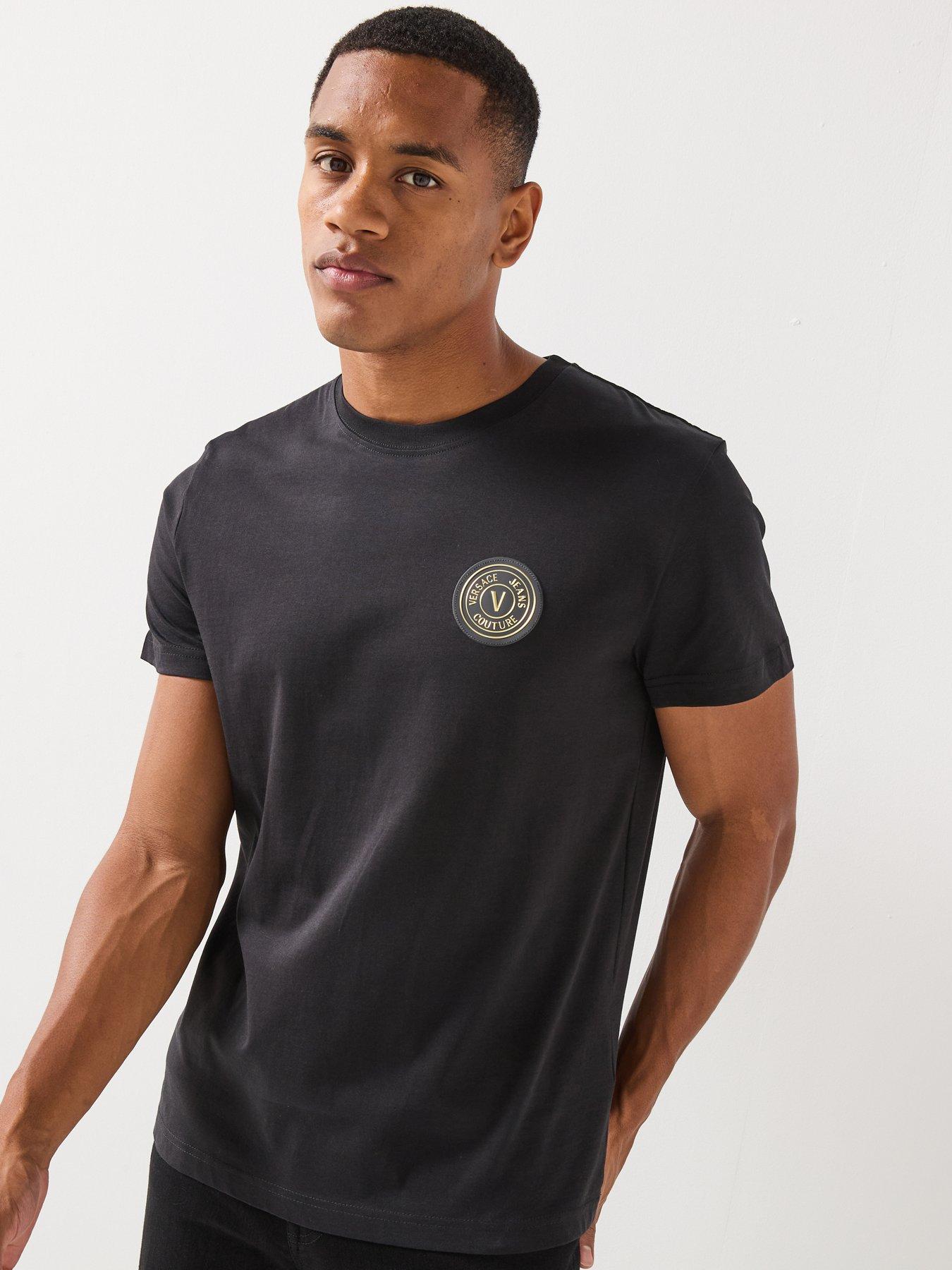 Versace Jeans Couture V-Emblem Patch Slim Fit T-Shirt - Black