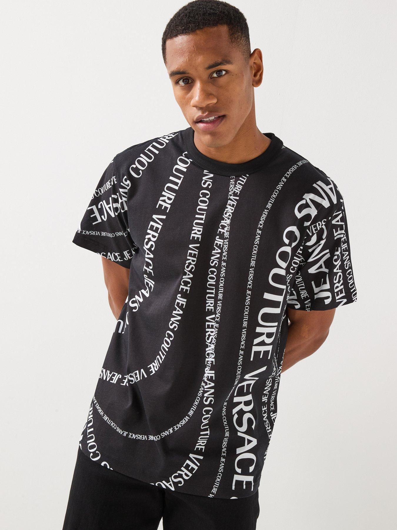Versace Jeans Couture Allover Print Regular Fit T-Shirt - Black/White