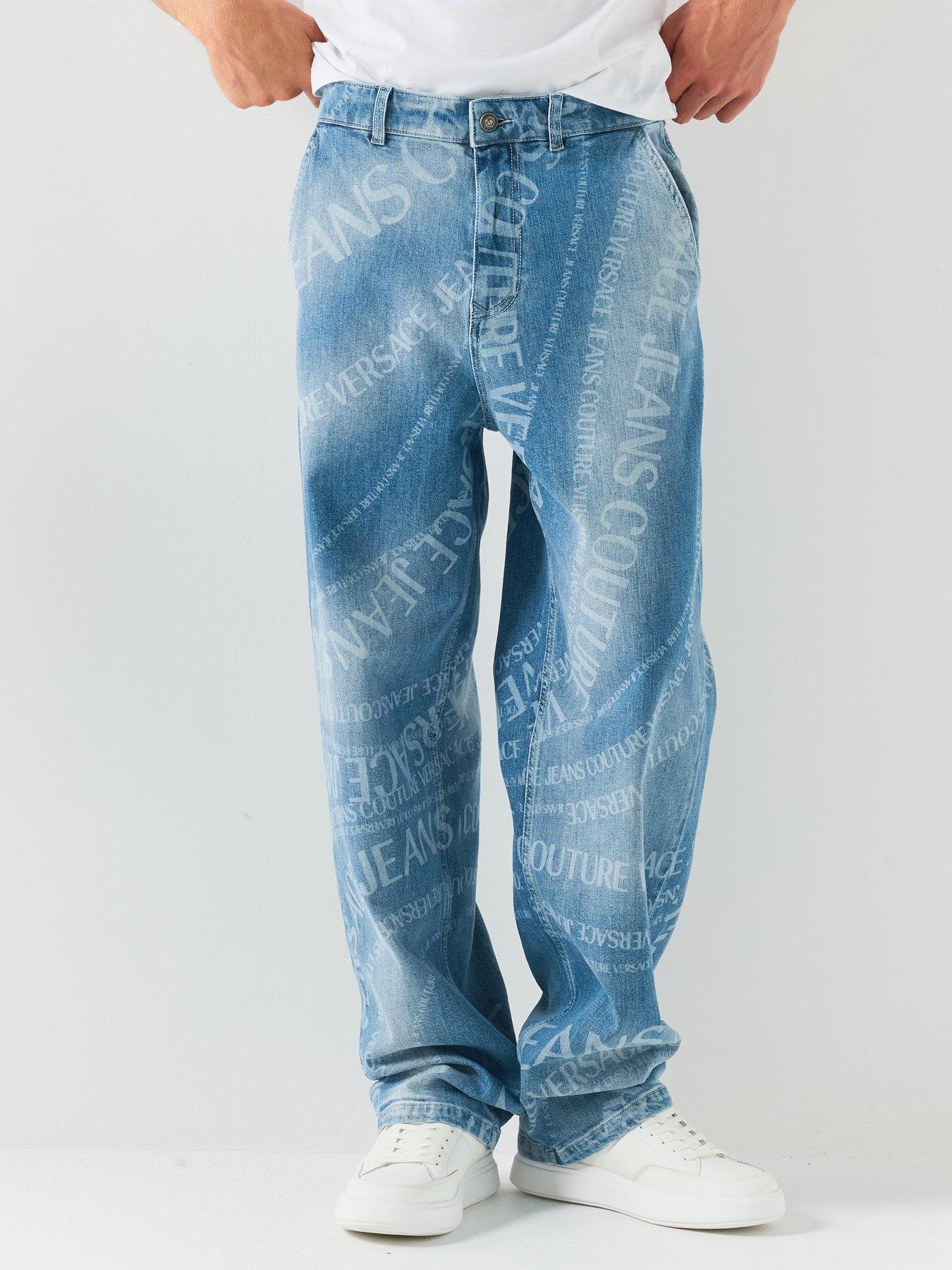 Versace Jeans Couture Versace Jeans Couture Allover Print Loose Fit Jeans - Blue