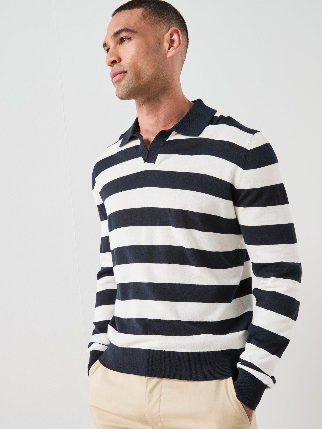 Mango Claude Long Sleeve Polo Shirt - Navy
