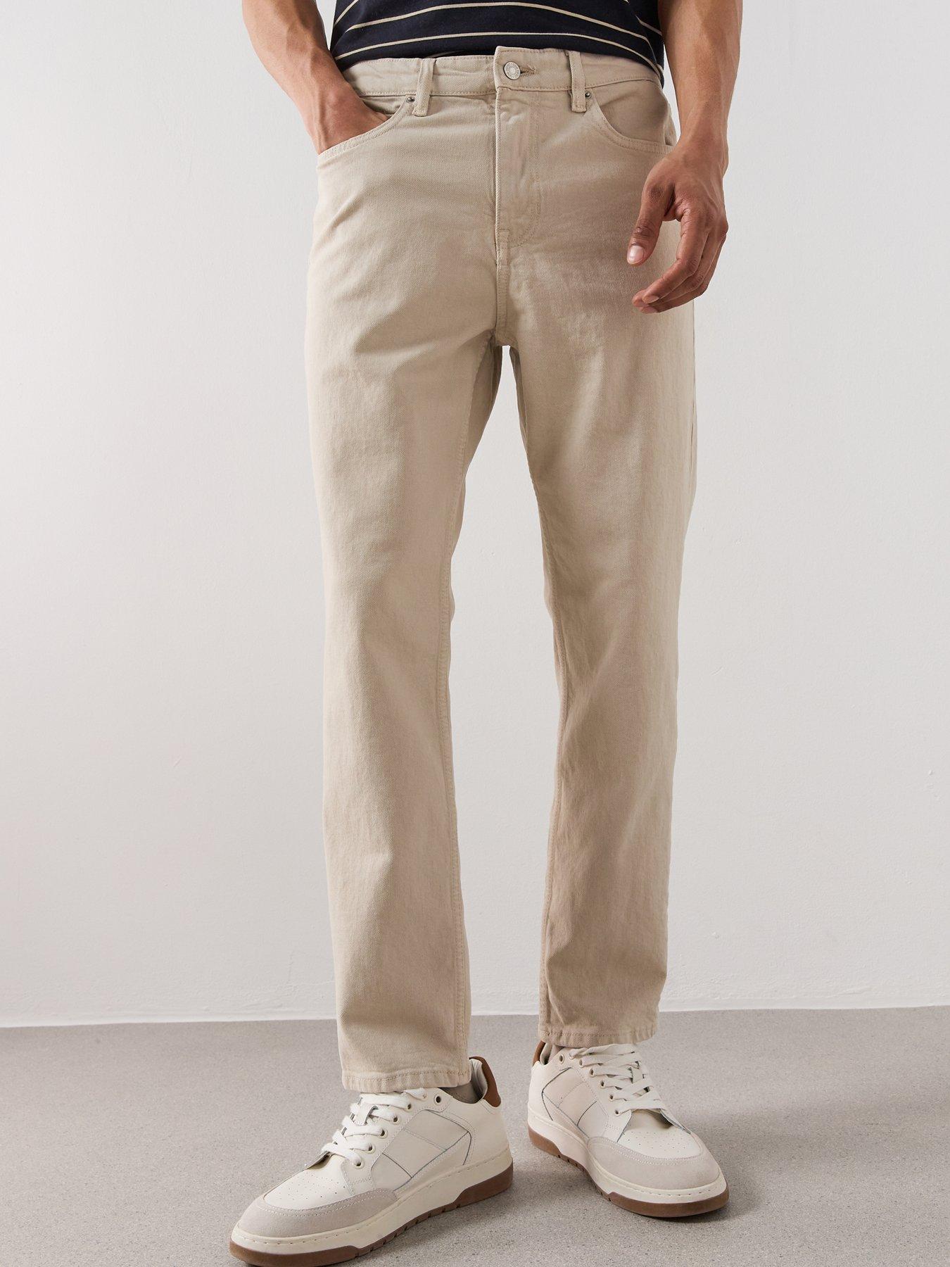  image of mango-bec-straight-fit-jeans-beige