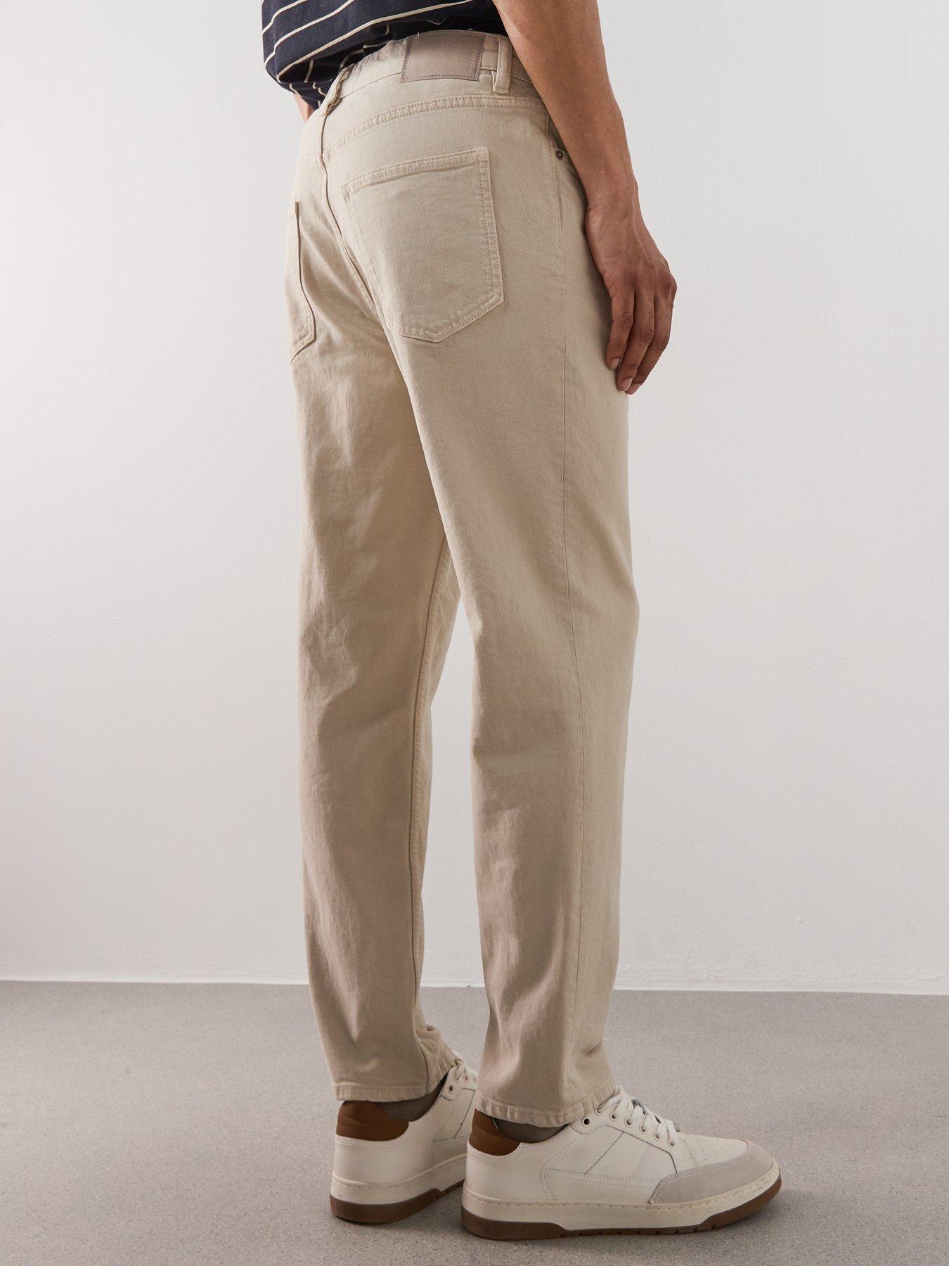  image of mango-bec-straight-fit-jeans-beige
