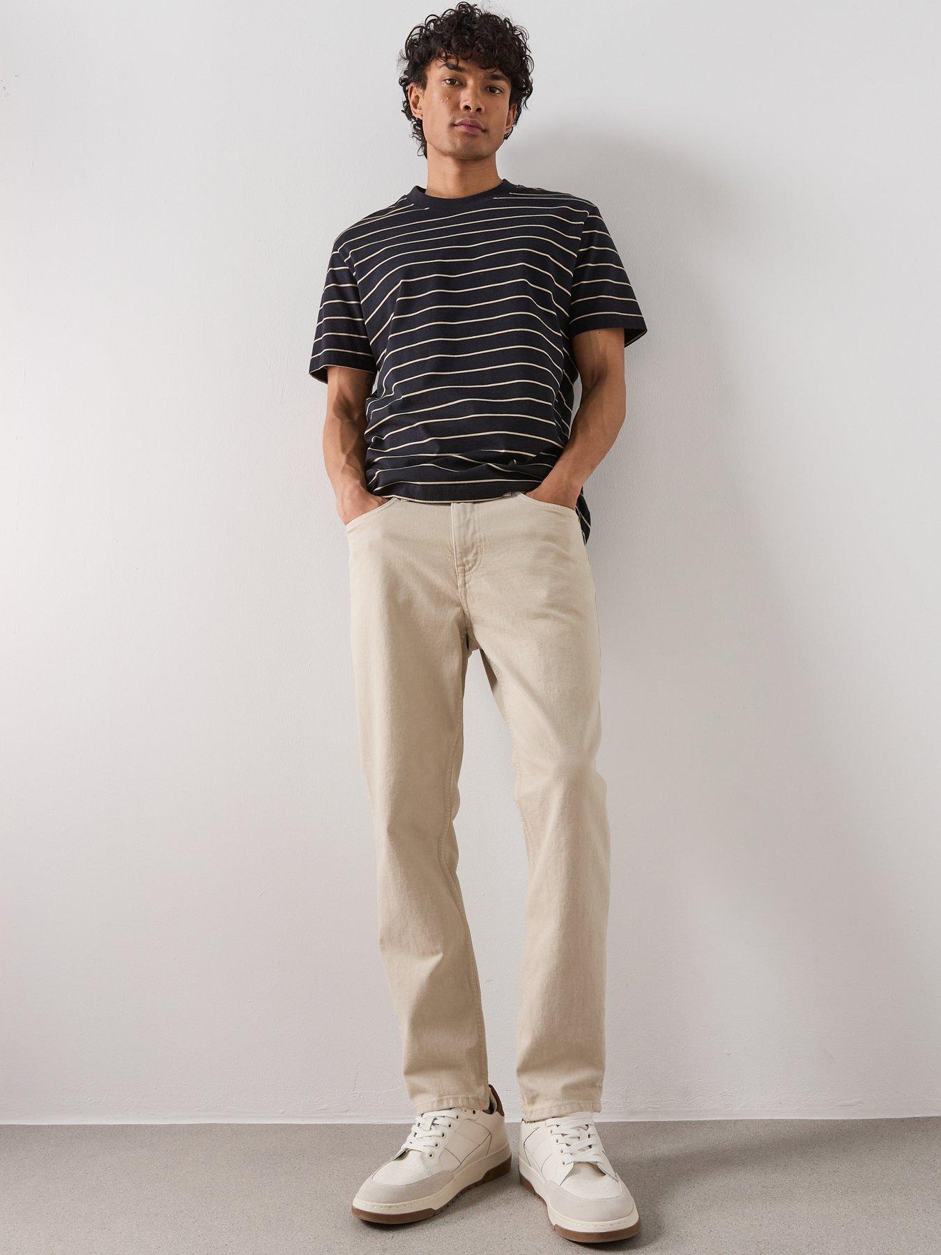  image of mango-bec-straight-fit-jeans-beige