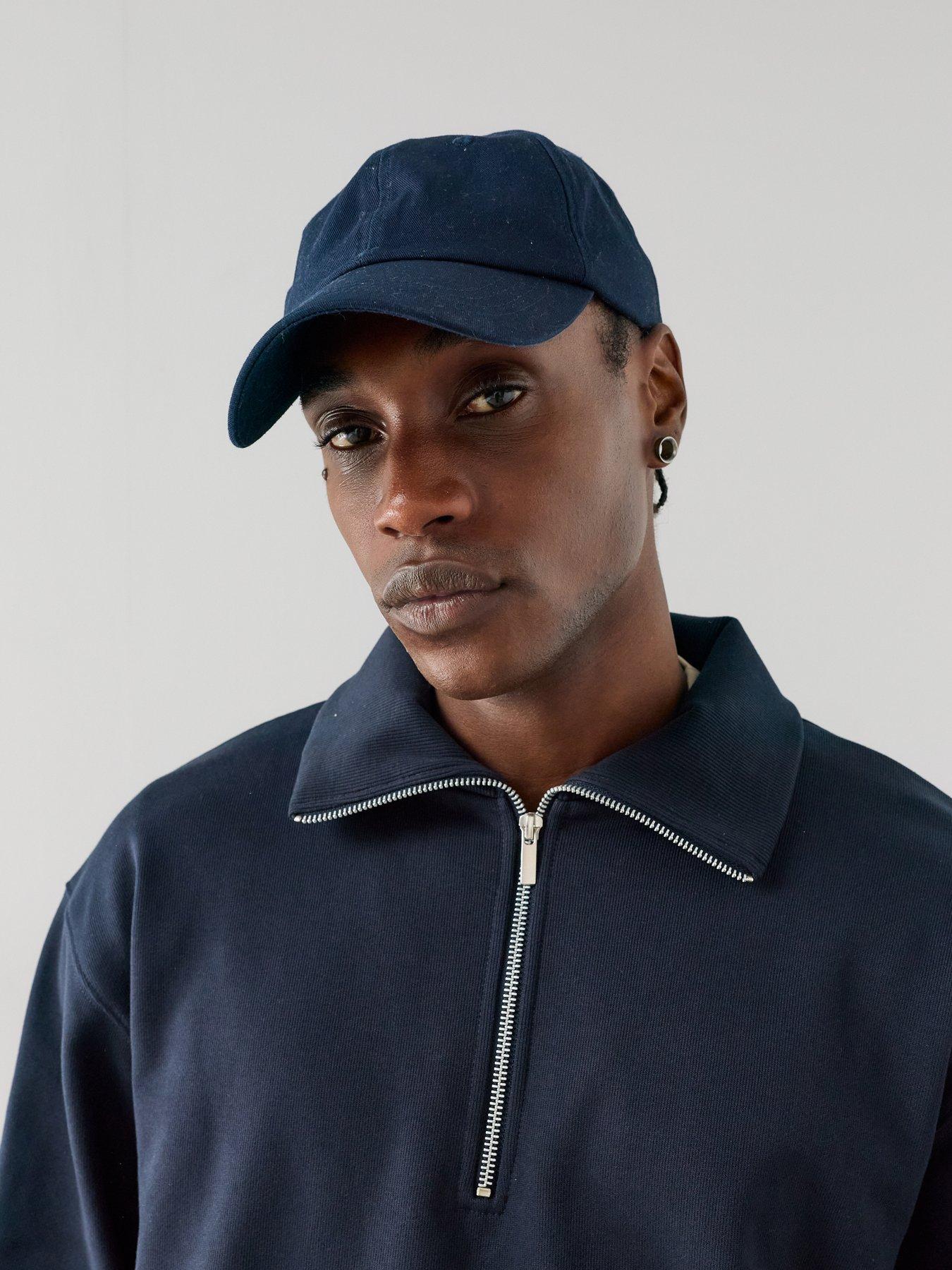 Image 4 of 6 of The Very Collection Cotton Rich Quarter Zip Funnel Neck Sweatshirt - Navy