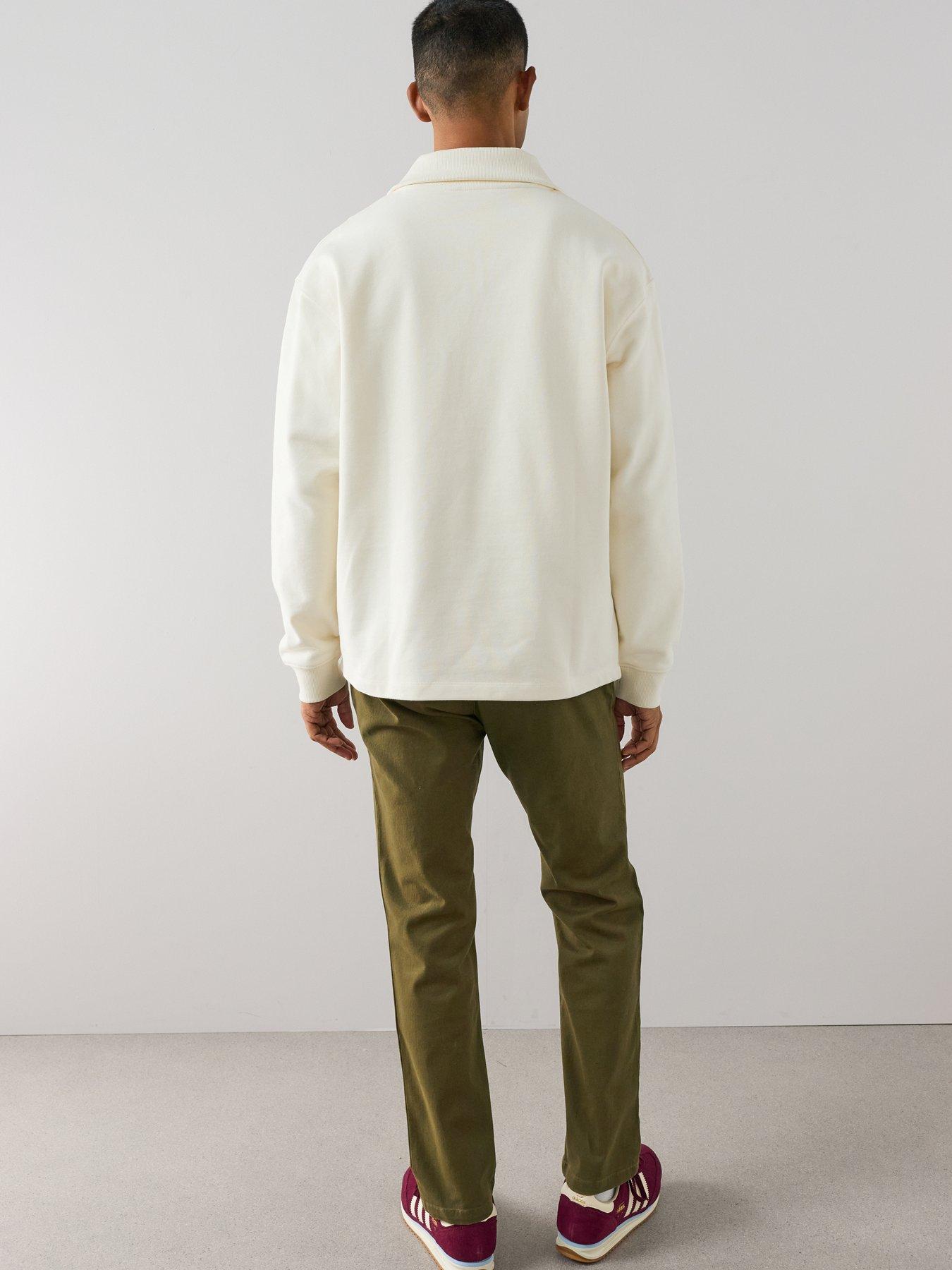 Image 2 of 6 of The Very Collection Cotton Rich Quarter Zip Funnel Neck Sweatshirt - Cream