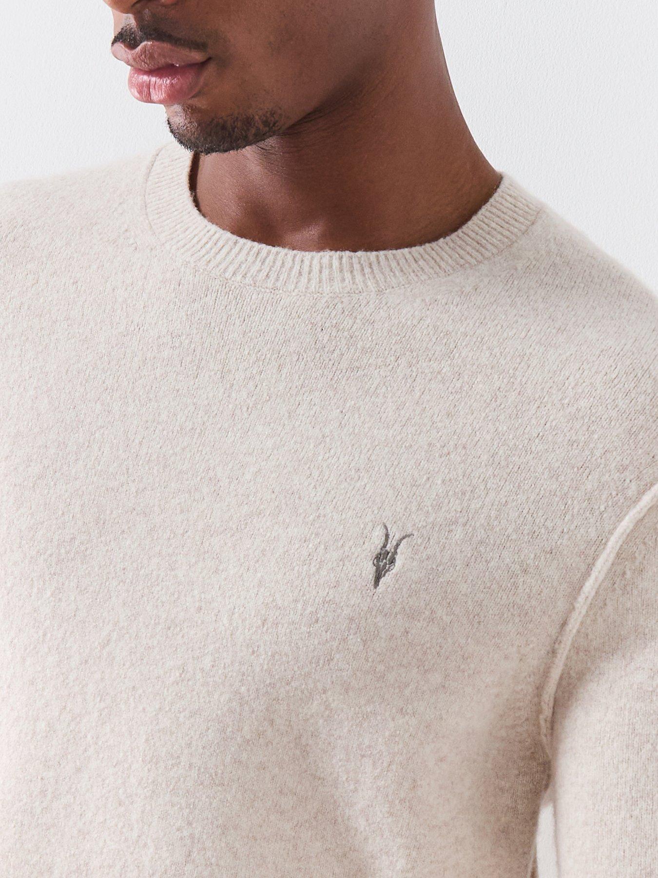 Image 4 of 5 of AllSaints Statten Knitted Jumper - Cloudy White